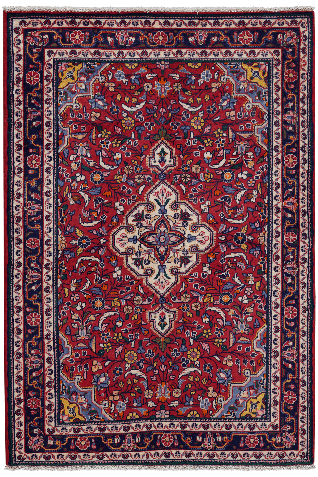Djozan — Hand-knotted, 110x160 cm, Red, 100% Virgin Wool | Main view