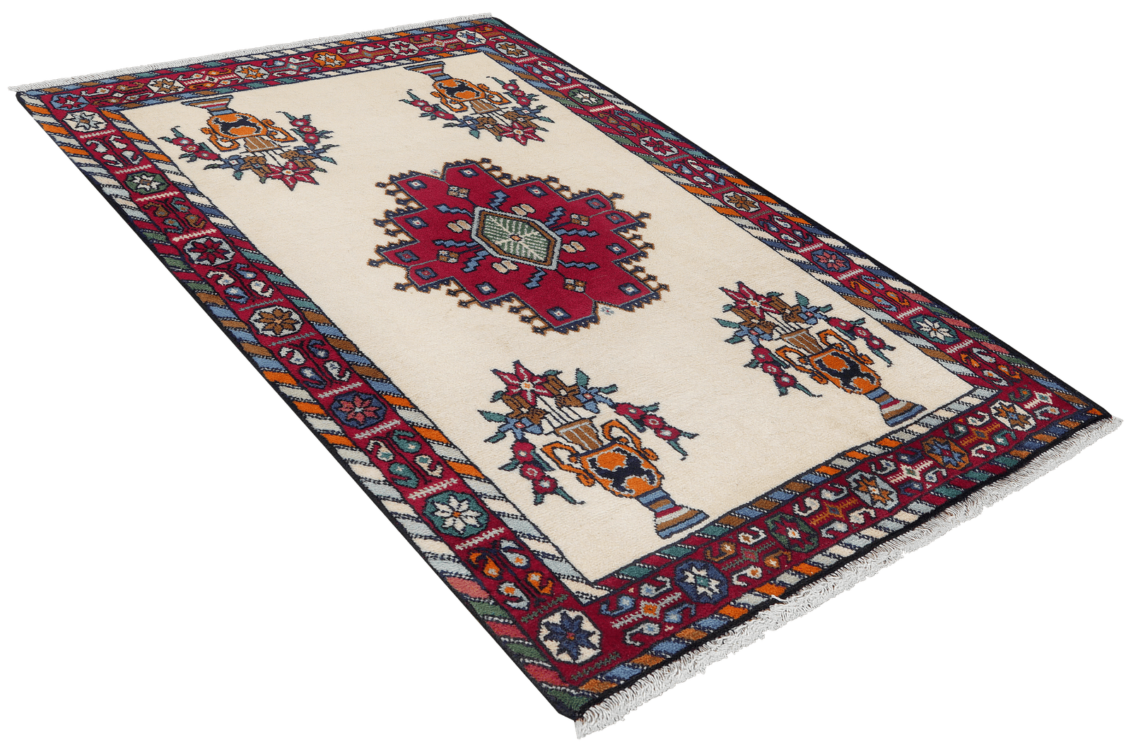 Afshar — Hand-knotted, 73x113 cm, Beige, 100% Virgin Wool | View 4