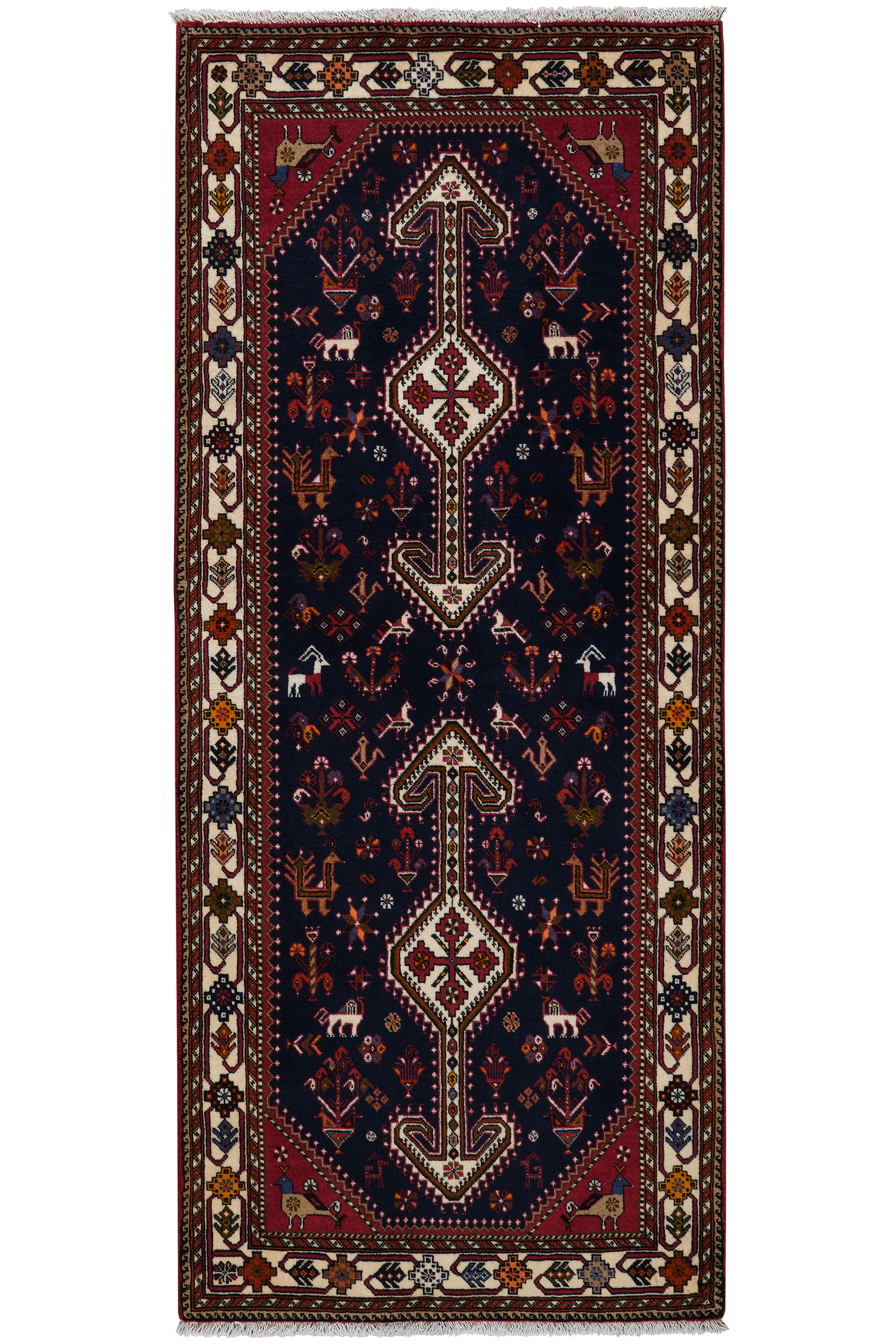 Nasrabad — Handgefertigt, 195x82 cm, Beige, 100% Virgin Wool | Main view