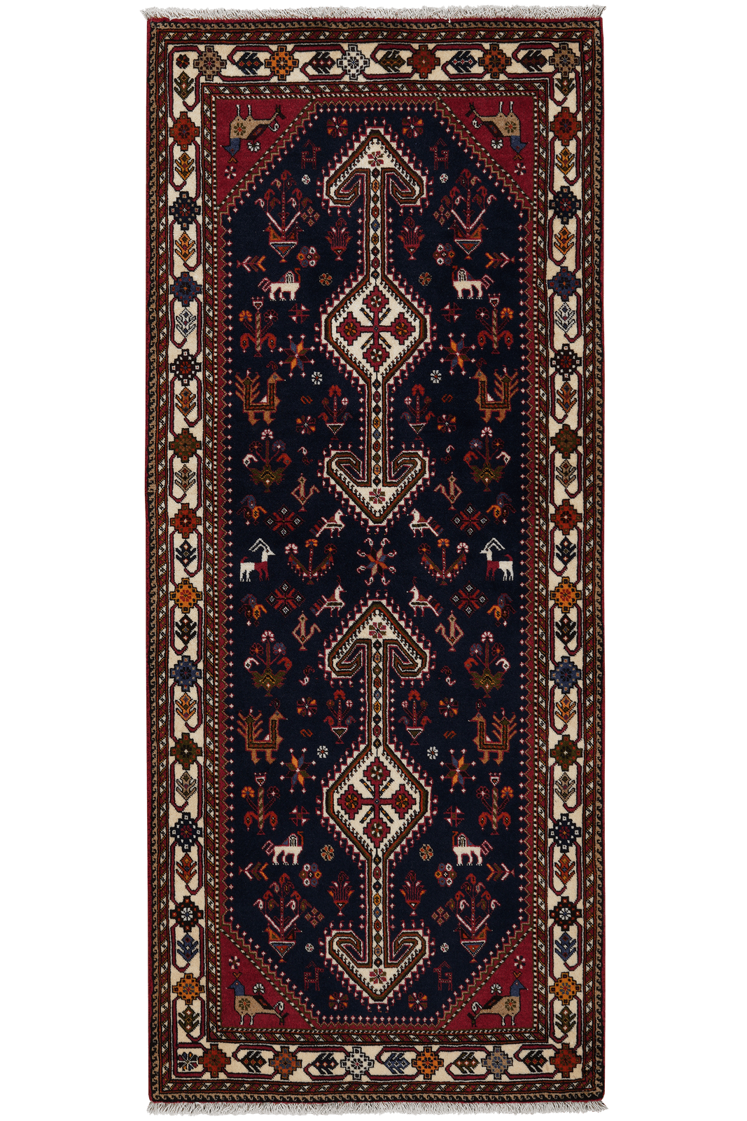 Nasrabad — Hand-knotted, 82x195 cm, Blue, 100% Virgin Wool | Main view