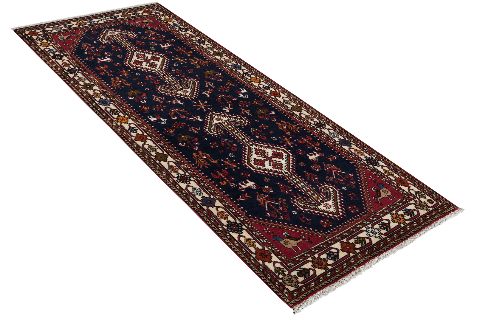 Nasrabad — Hand-knotted, 82x195 cm, Blue, 100% Virgin Wool | View 4