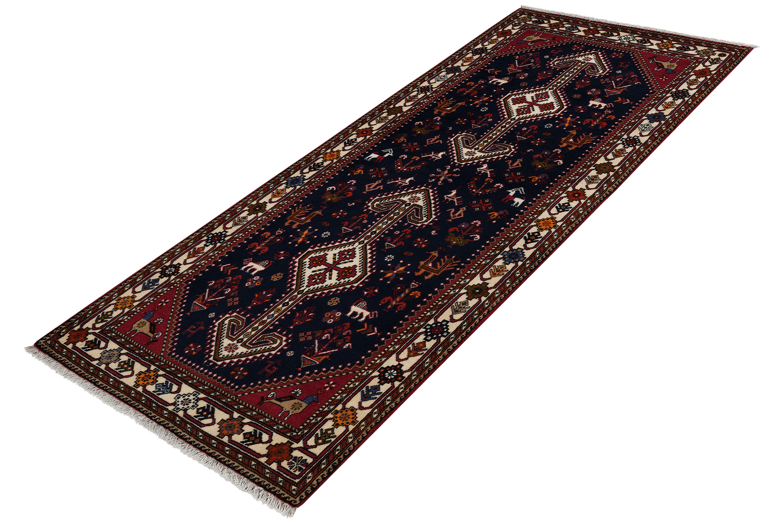 Nasrabad — Hand-knotted, 82x195 cm, Blue, 100% Virgin Wool | View 5
