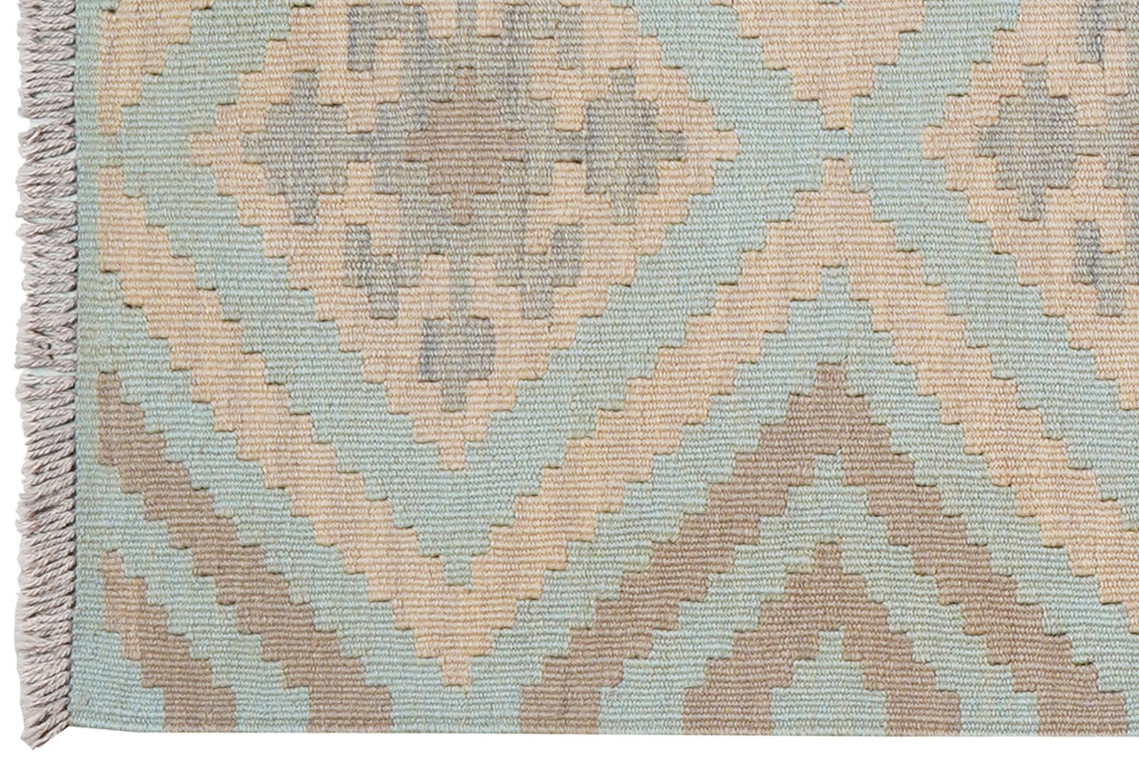 Kelim Gashgai — Handmade, 57x210 cm, Green, 100% Virgin Wool | View 3