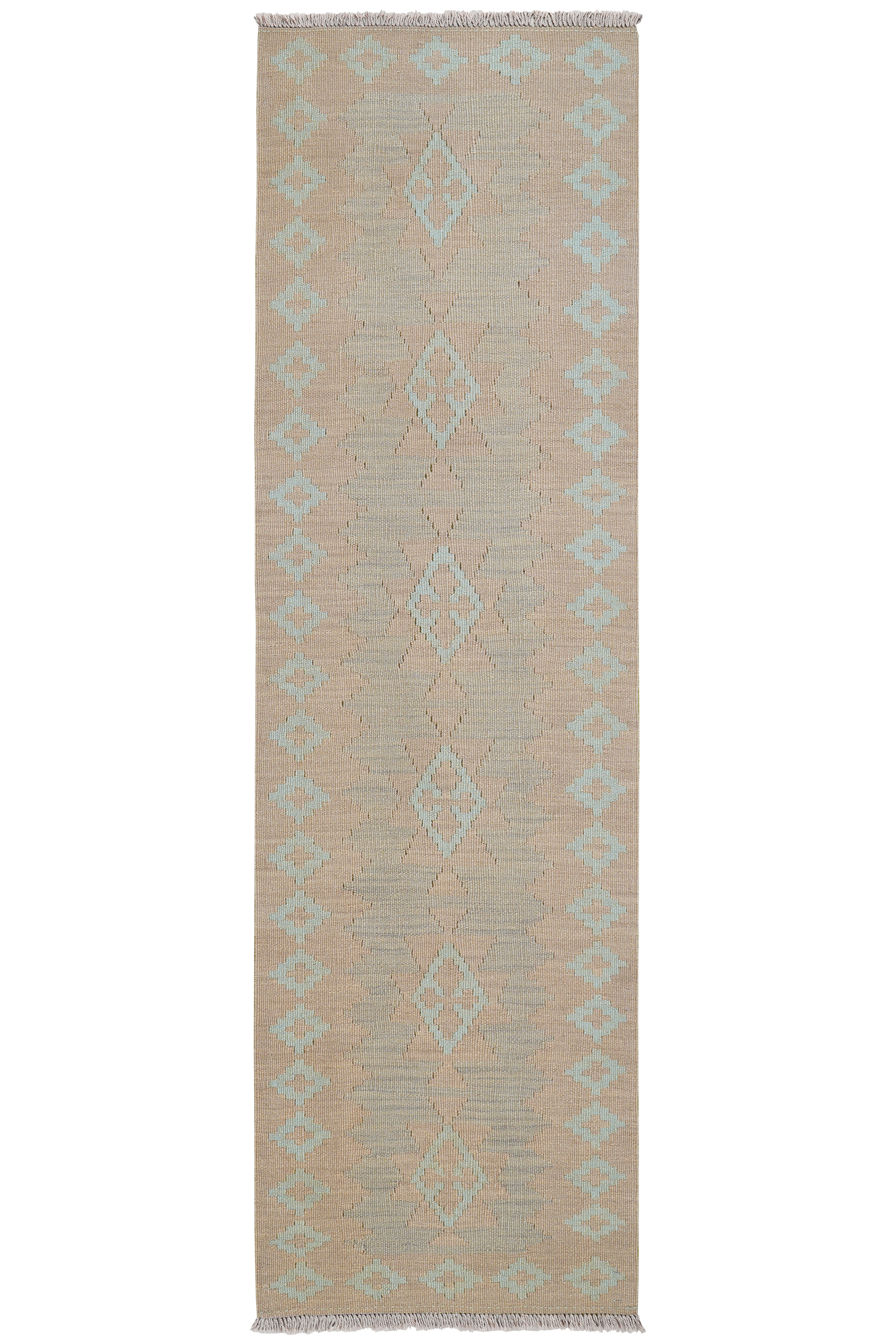 Kelim Gashgai — Handgefertigt, 200x58 cm, Beige, 100% Virgin Wool | Main view