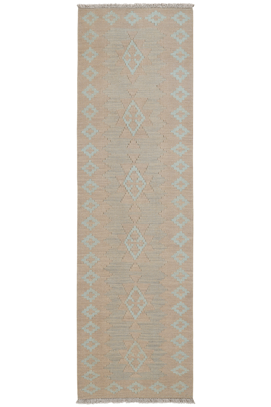 Kelim Gashgai — Handmade, 58x200 cm, Beige, 100% Virgin Wool | Main view