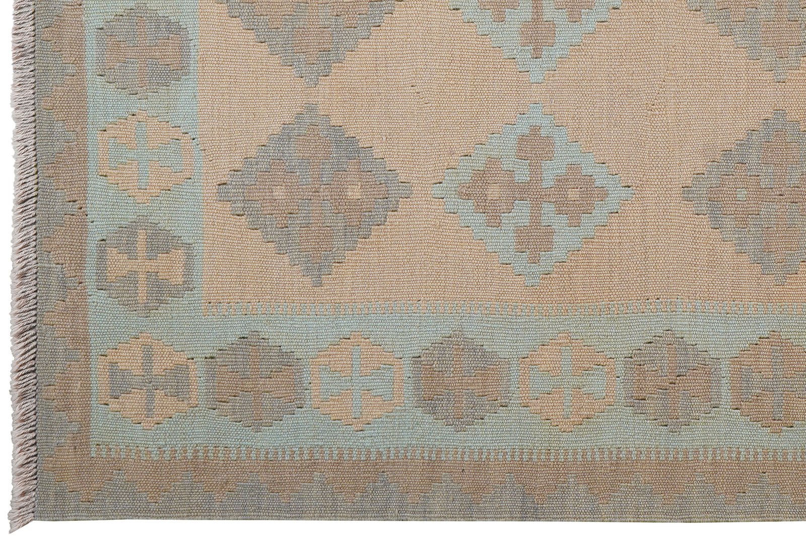 Kelim Gashgai — Handmade, 118x177 cm, Beige, 100% Virgin Wool | View 3
