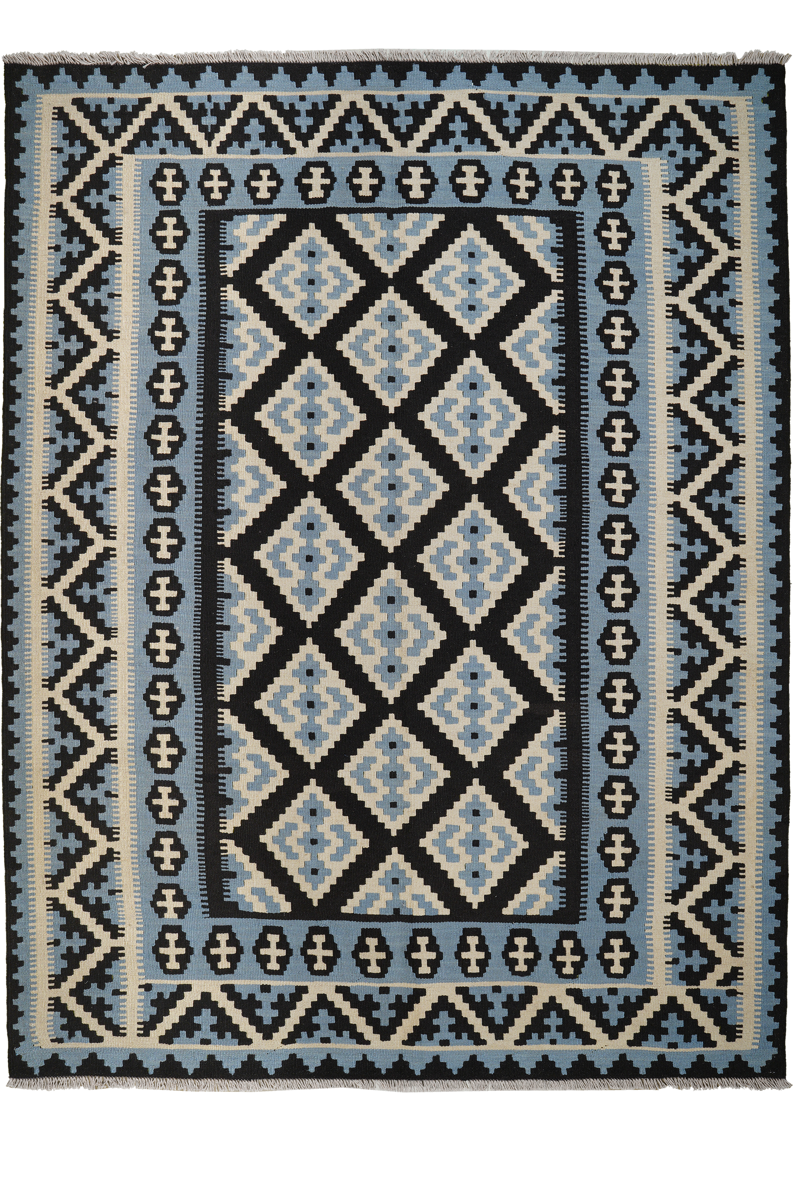 Kelim Gashgai — Handgefertigt, 236x178 cm, Beige, 100% Virgin Wool | Main view