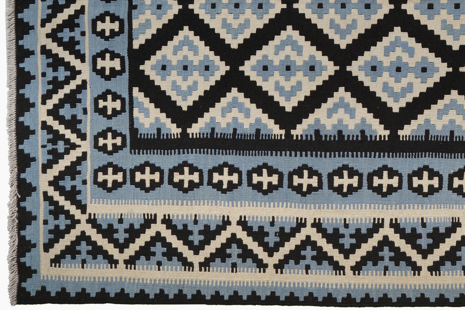 Kelim Gashgai — Handmade, 178x236 cm, Black, 100% Virgin Wool | View 3