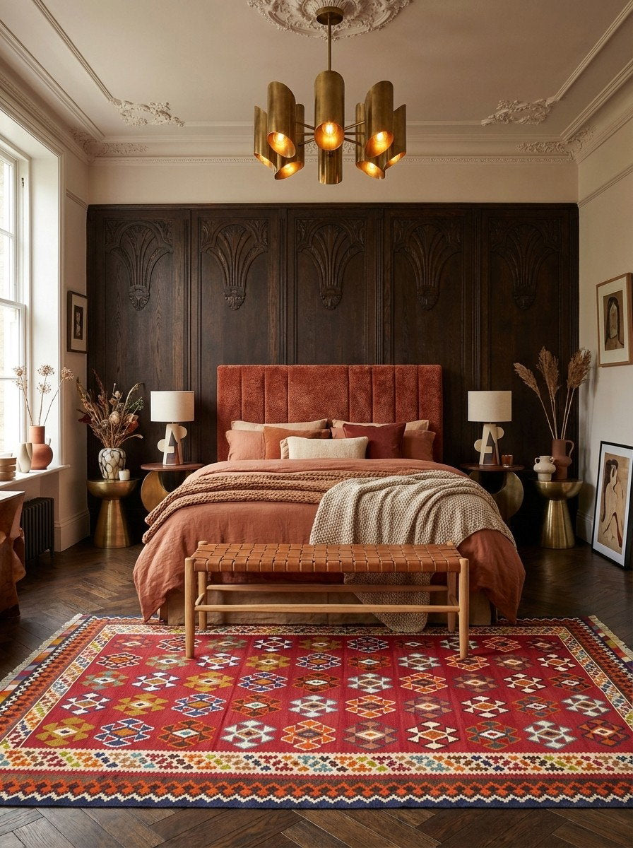 Kelim Gashgai Old — Handgefertigt, 282x179 cm, Beige, 100% Virgin Wool | Back view