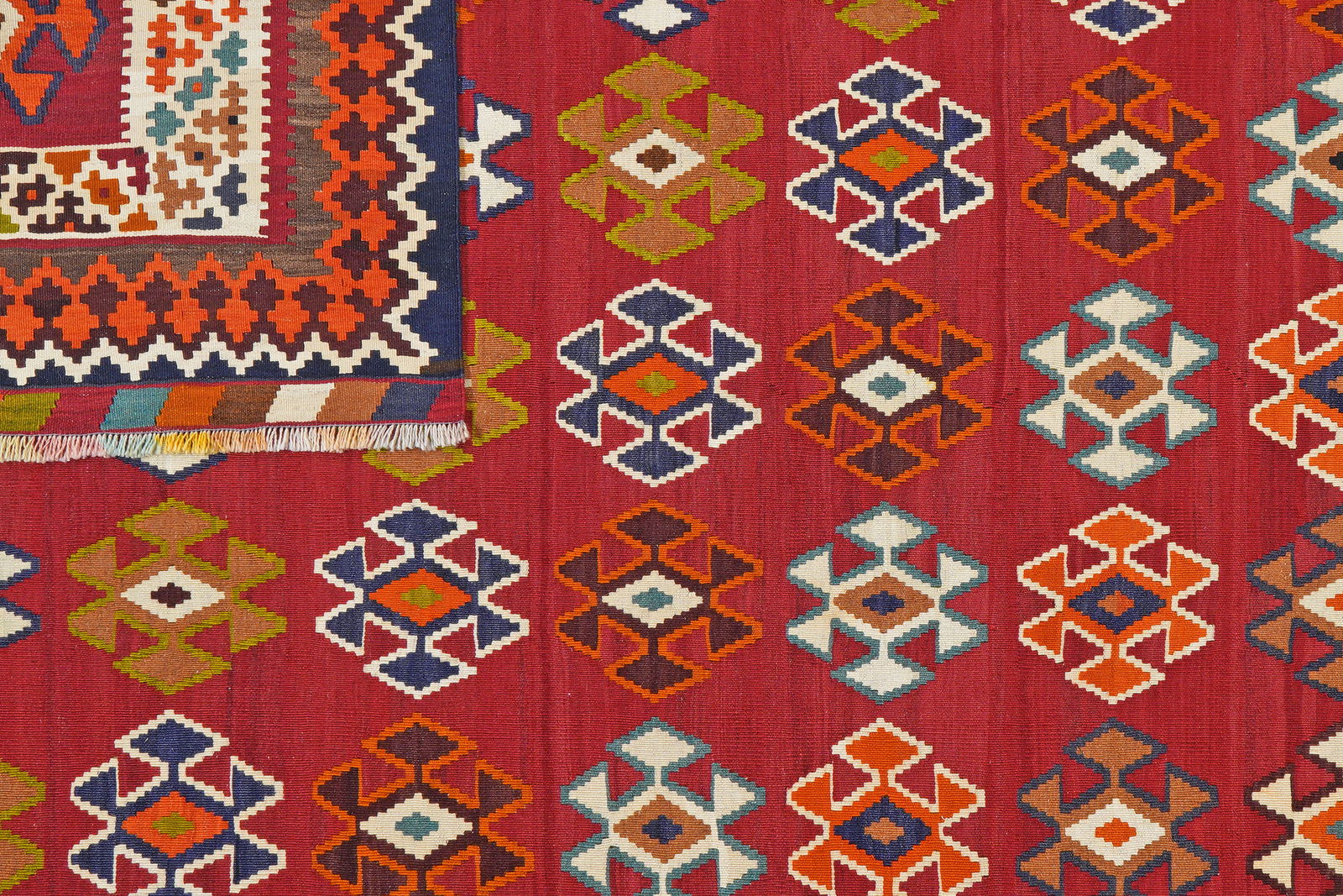 Kelim Gashgai Old — Handgefertigt, 282x179 cm, Beige, 100% Virgin Wool | View 7