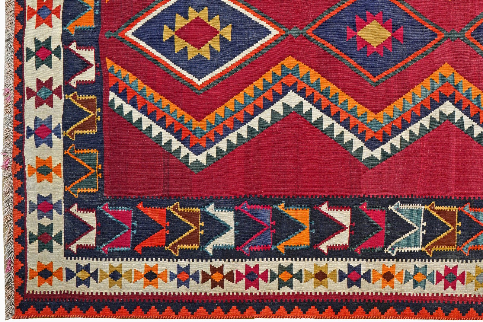 Kelim Gashgai Old — Handmade, 163x298 cm, Red, 100% Virgin Wool | View 3