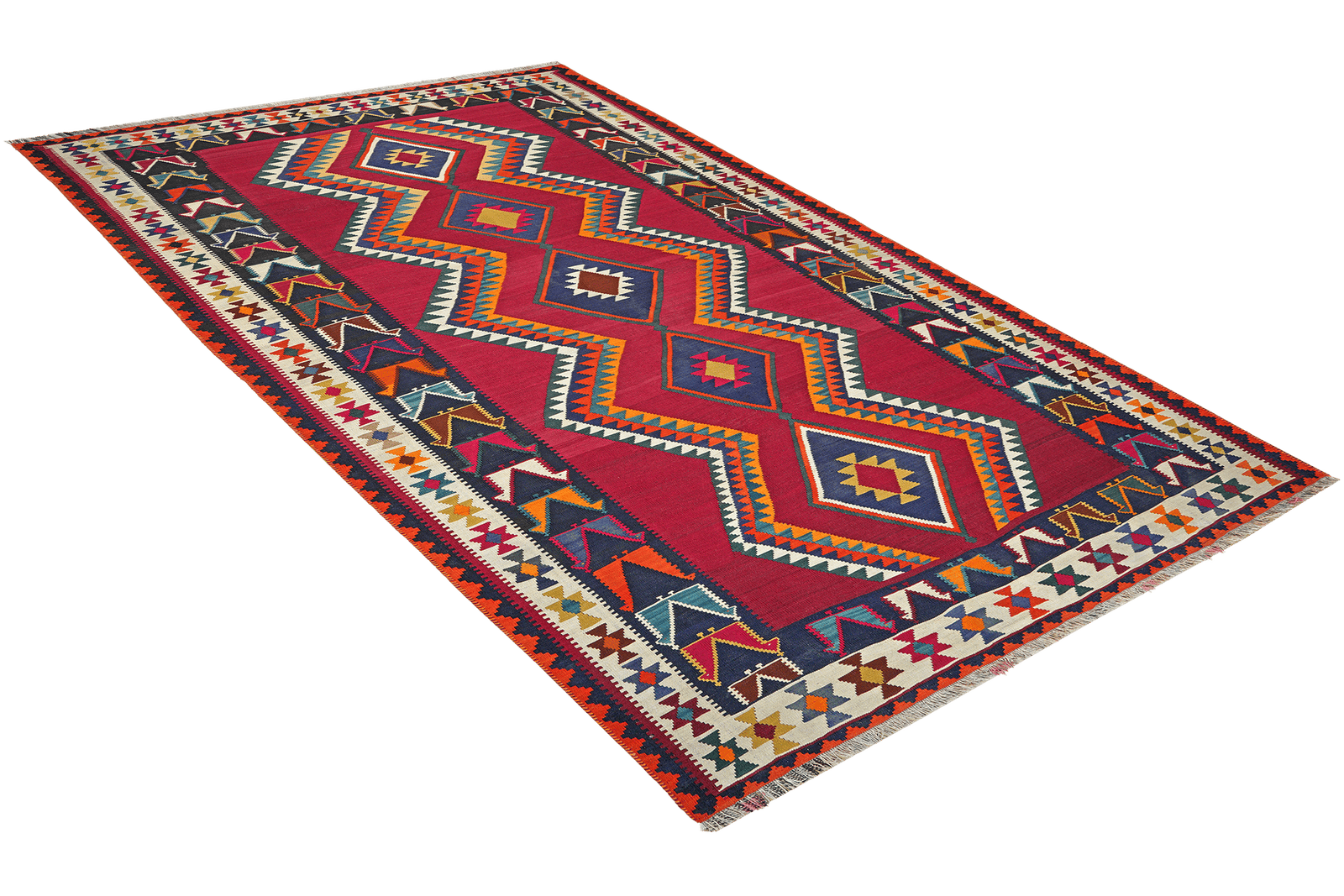 Kelim Gashgai Old — Handmade, 163x298 cm, Red, 100% Virgin Wool | View 4