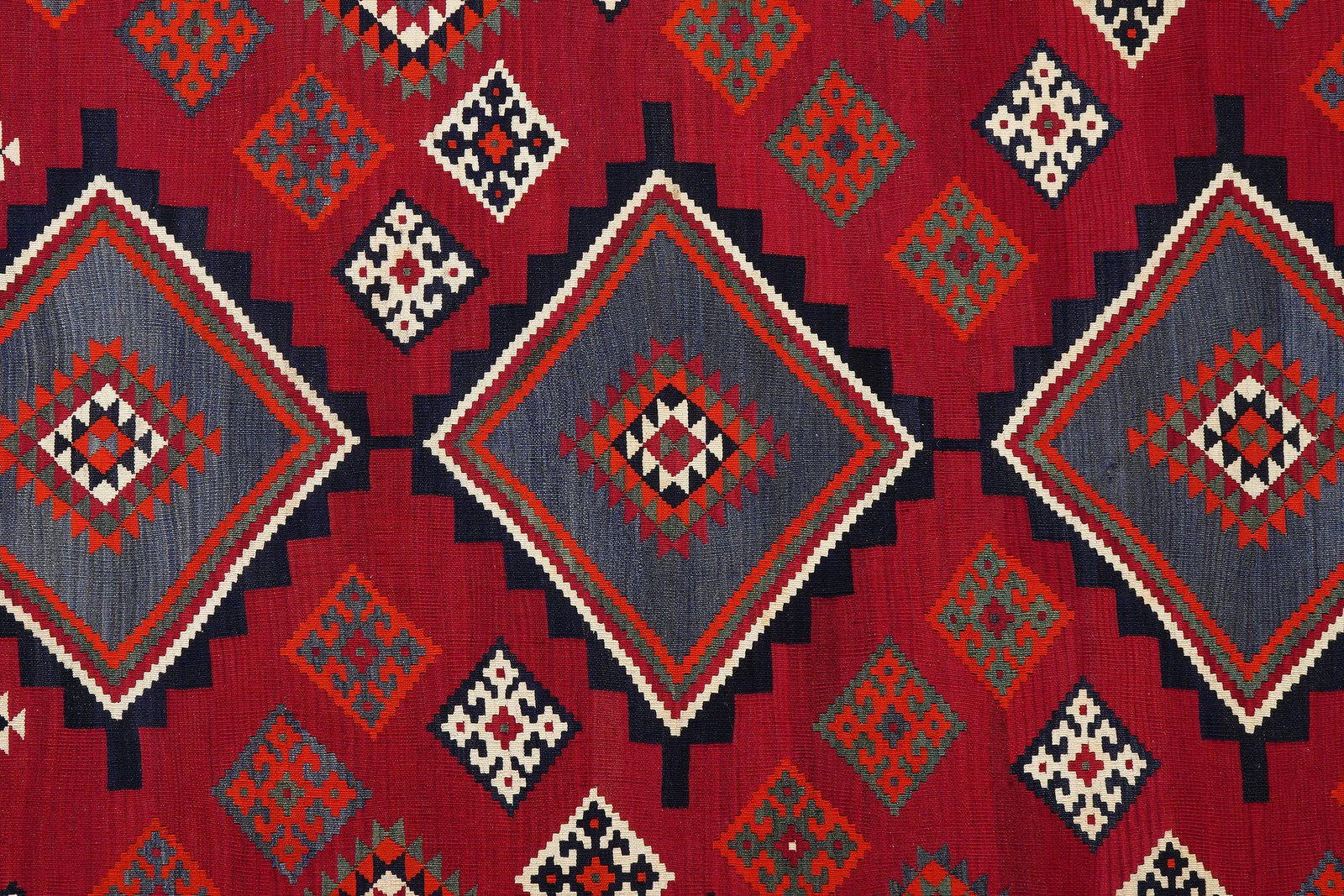 Kelim Gashgai Old — Handmade, 190x264 cm, Red, 100% Virgin Wool | View 5