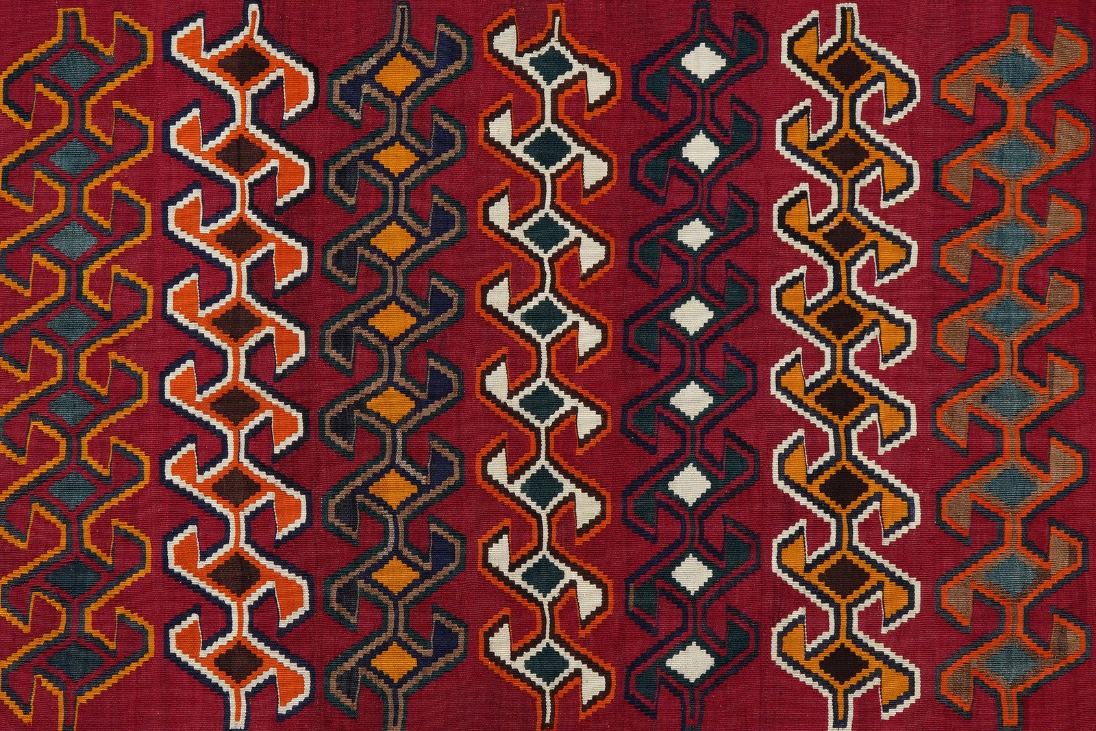 Kelim Gashgai Old — Handmade, 163x254 cm, Red, 100% Virgin Wool | View 5