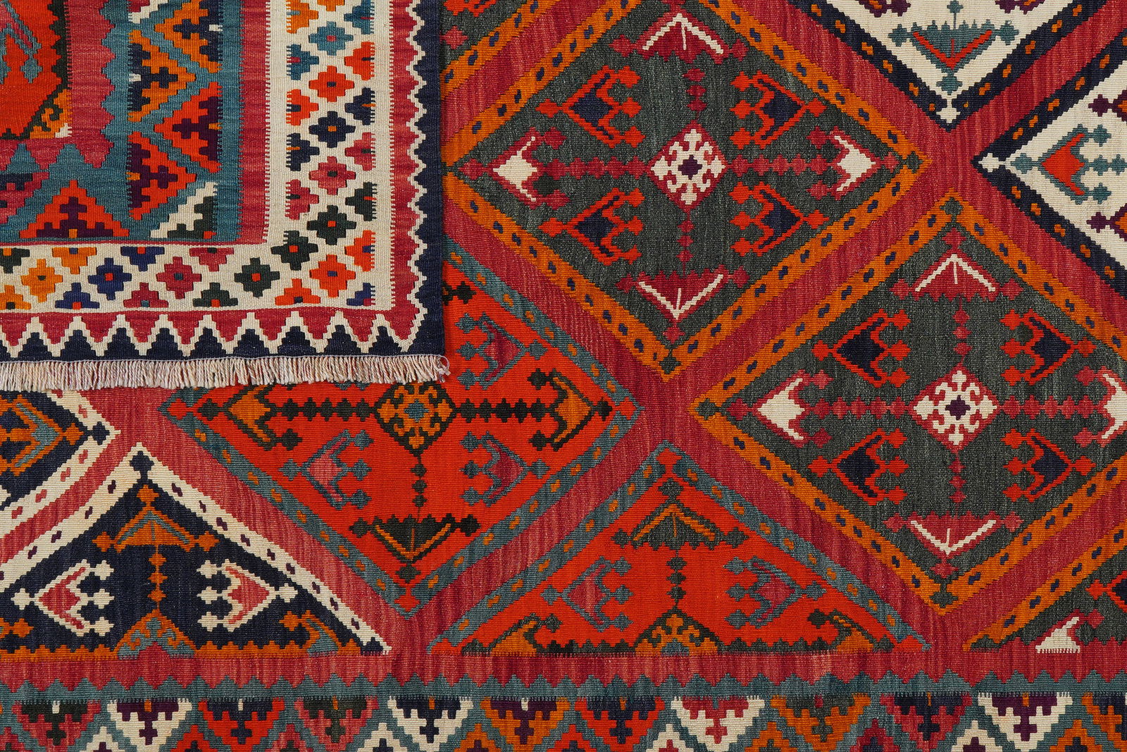 Kelim Gashgai Old — Handgefertigt, 262x158 cm, Beige, 100% Virgin Wool | View 7