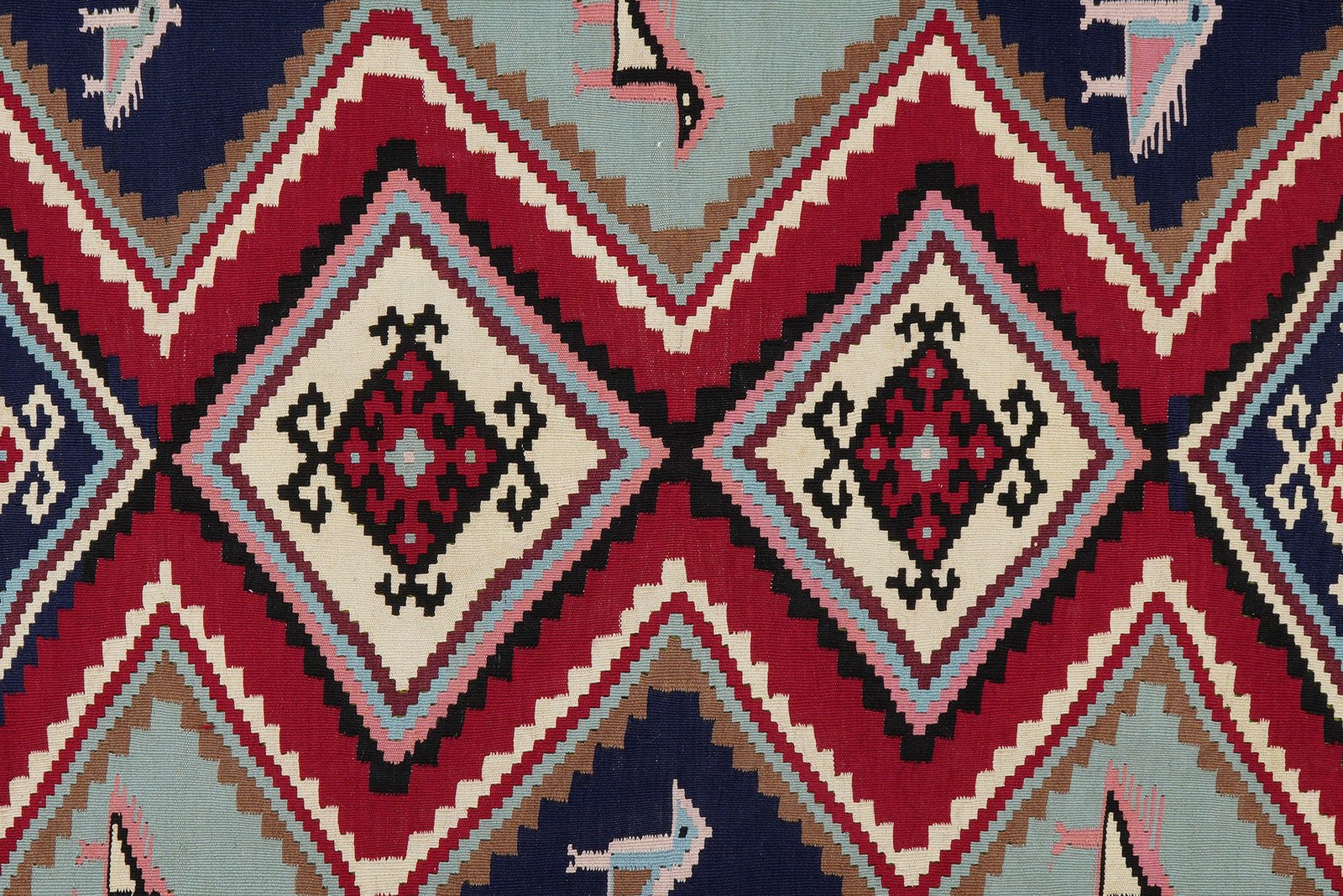 Kelim Gashgai Old — Handmade, 149x242 cm, Red, 100% Virgin Wool | View 5