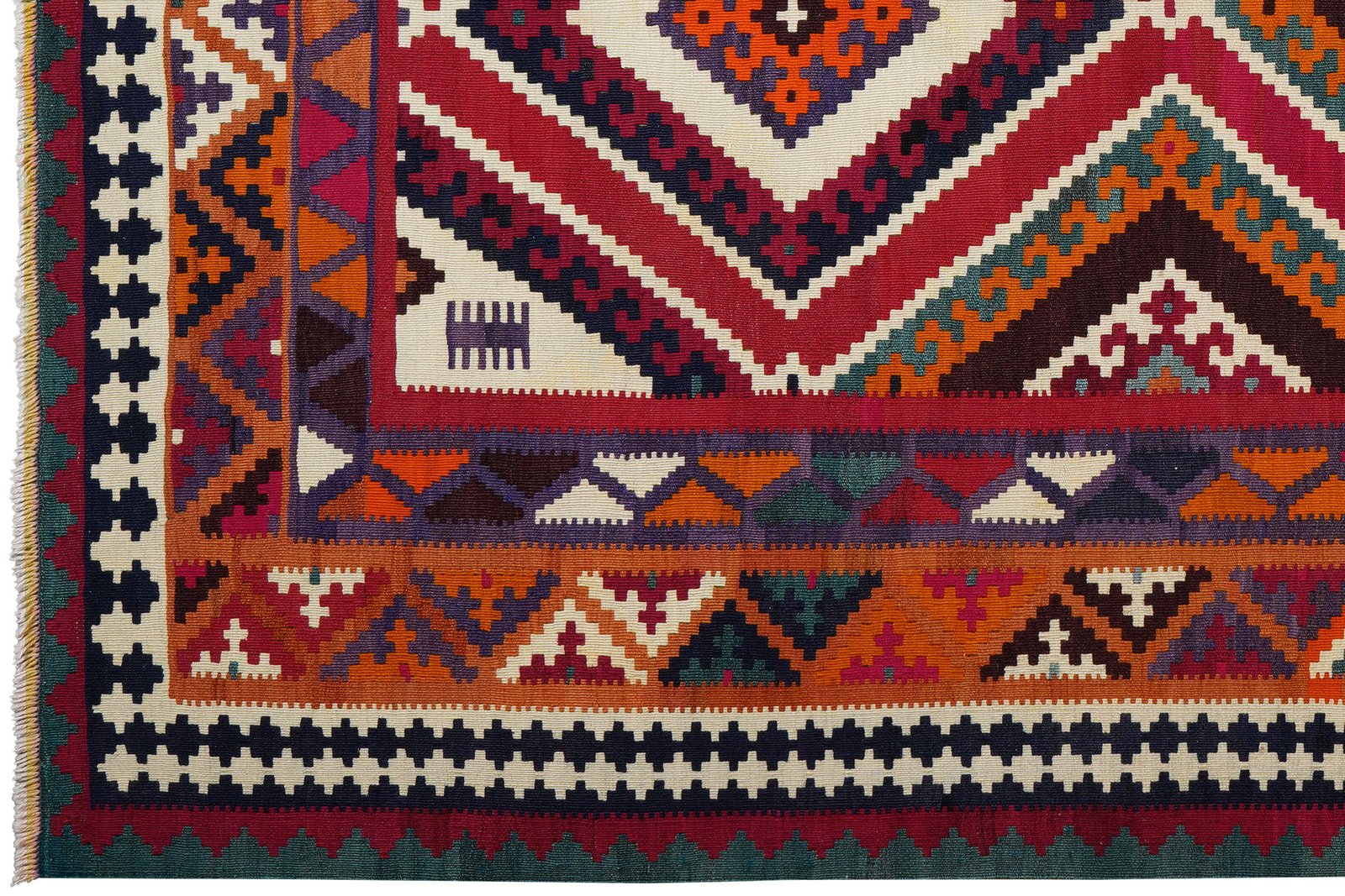 Kelim Gashgai Old — Handmade, 160x249 cm, Red, 100% Virgin Wool | View 3