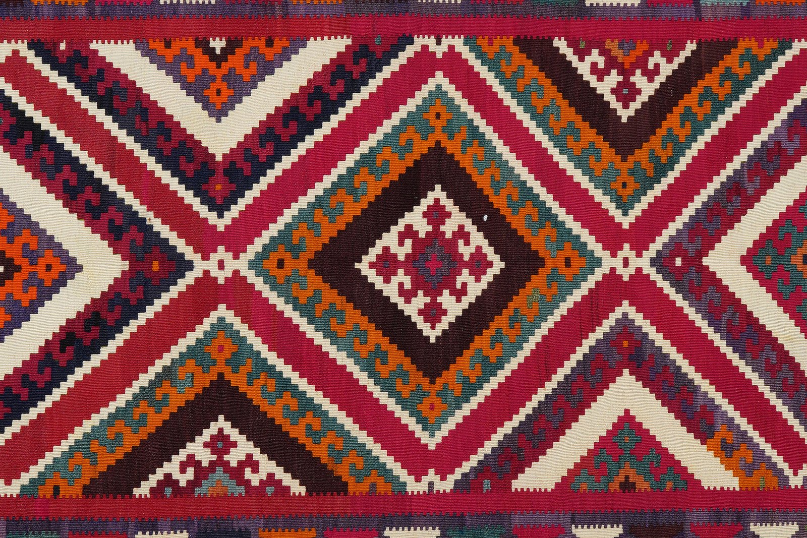 Kelim Gashgai Old — Handmade, 160x249 cm, Red, 100% Virgin Wool | View 5