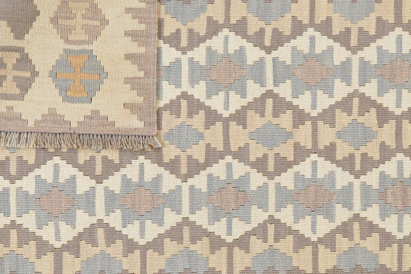 Kelim Gashgai — Handmade, 122x167 cm, Grey, 100% Virgin Wool | View 6