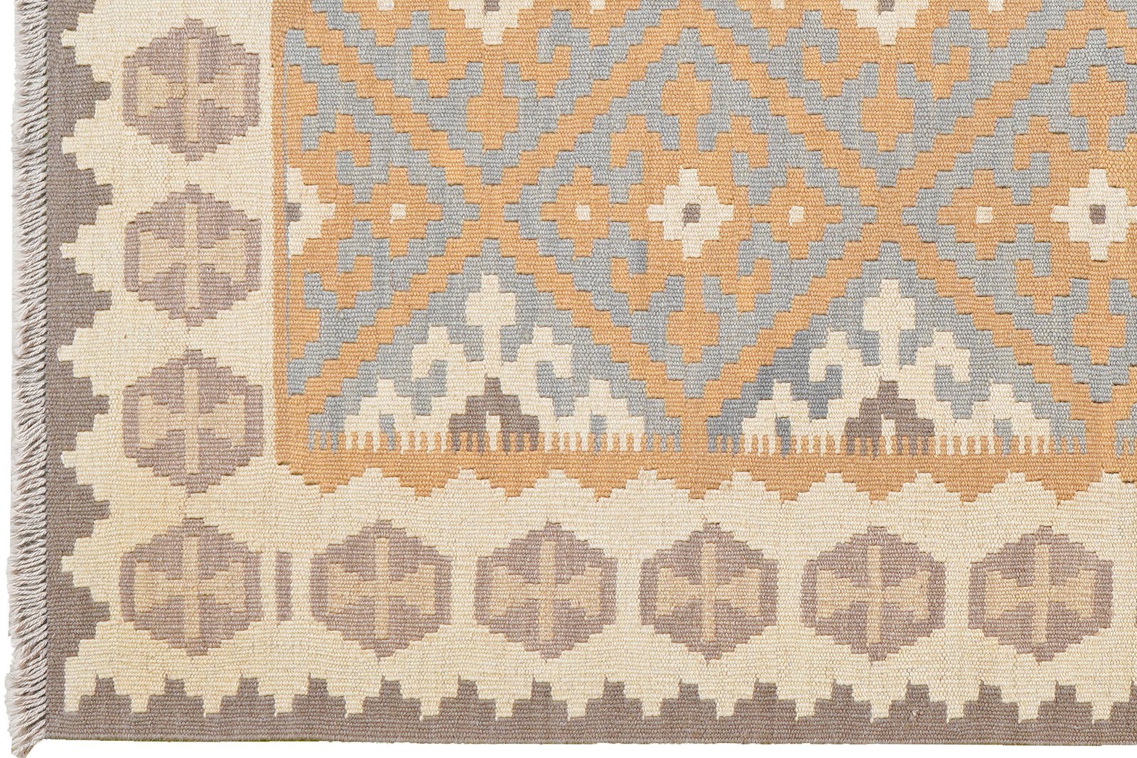 Kelim Gashgai — Handmade, 122x181 cm, Yellow, 100% Virgin Wool | View 3