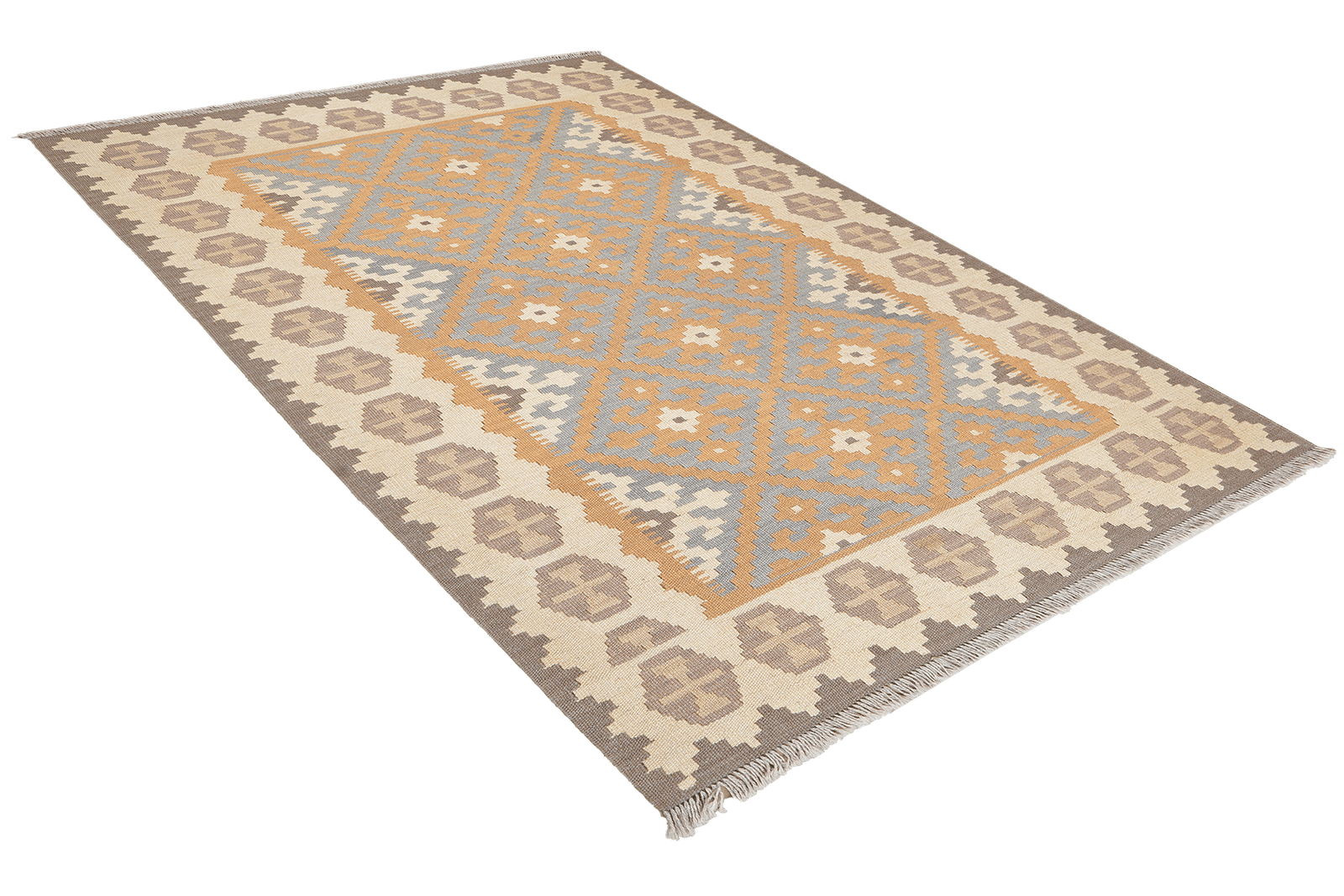 Kelim Gashgai — Handmade, 122x181 cm, Yellow, 100% Virgin Wool | View 4