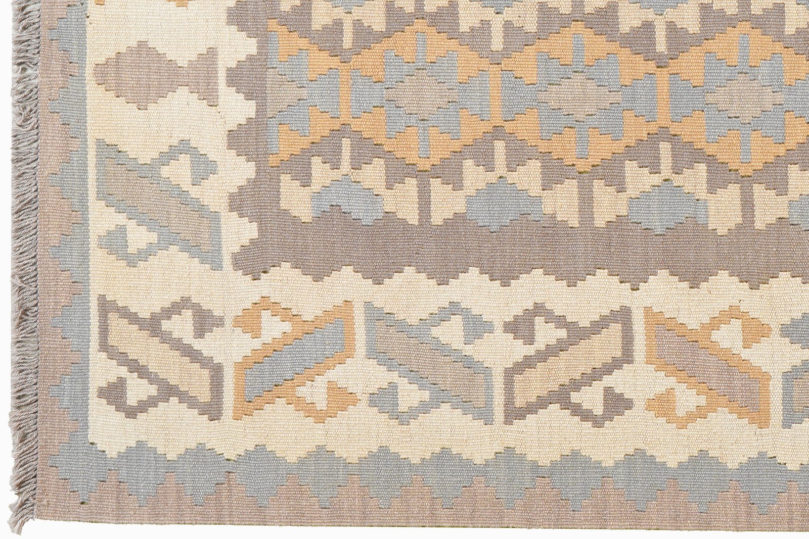 Kelim Gashgai — Handmade, 122x177 cm, Grey, 100% Virgin Wool | View 3