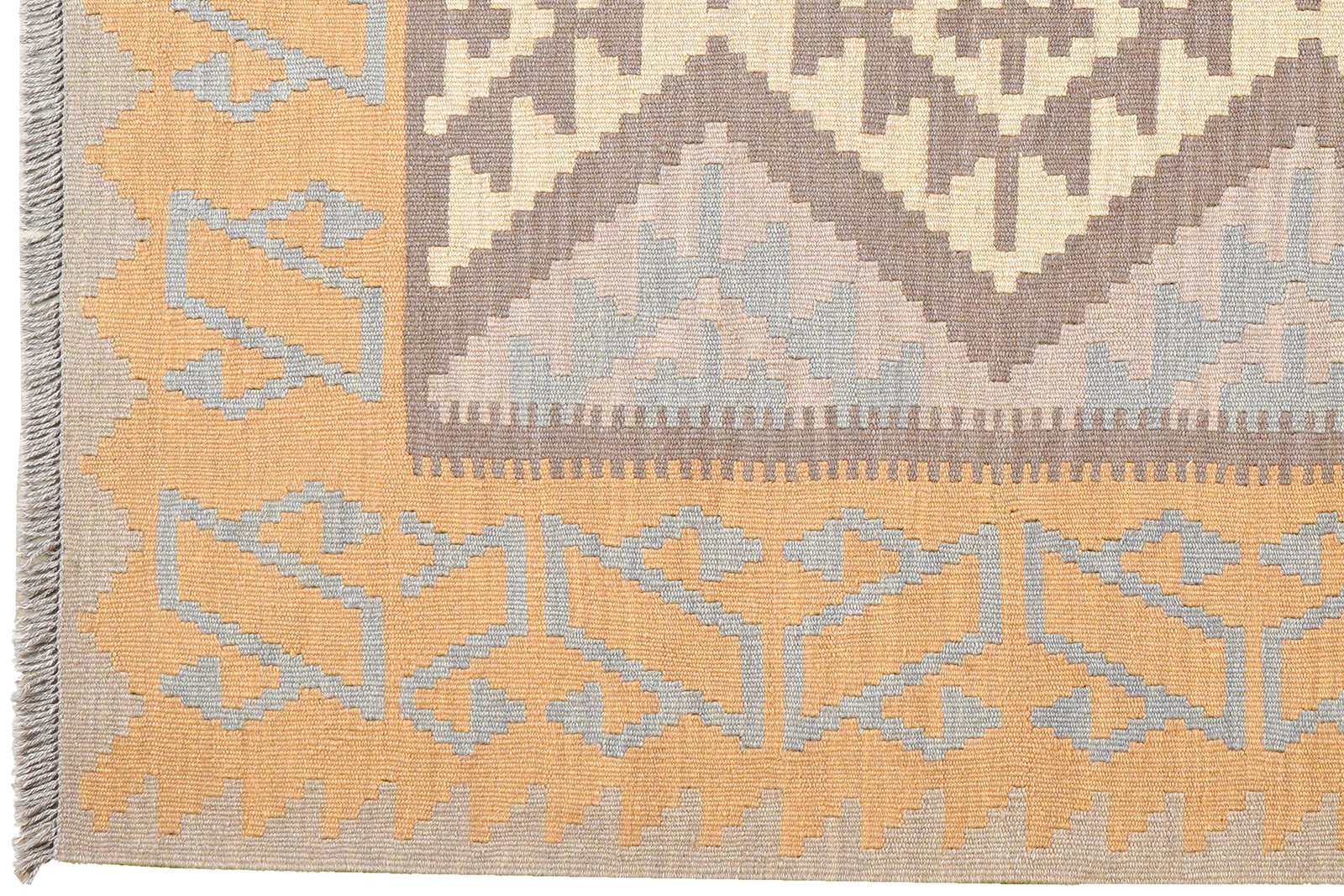 Kelim Gashgai — Handmade, 125x182 cm, Grey, 100% Virgin Wool | View 3