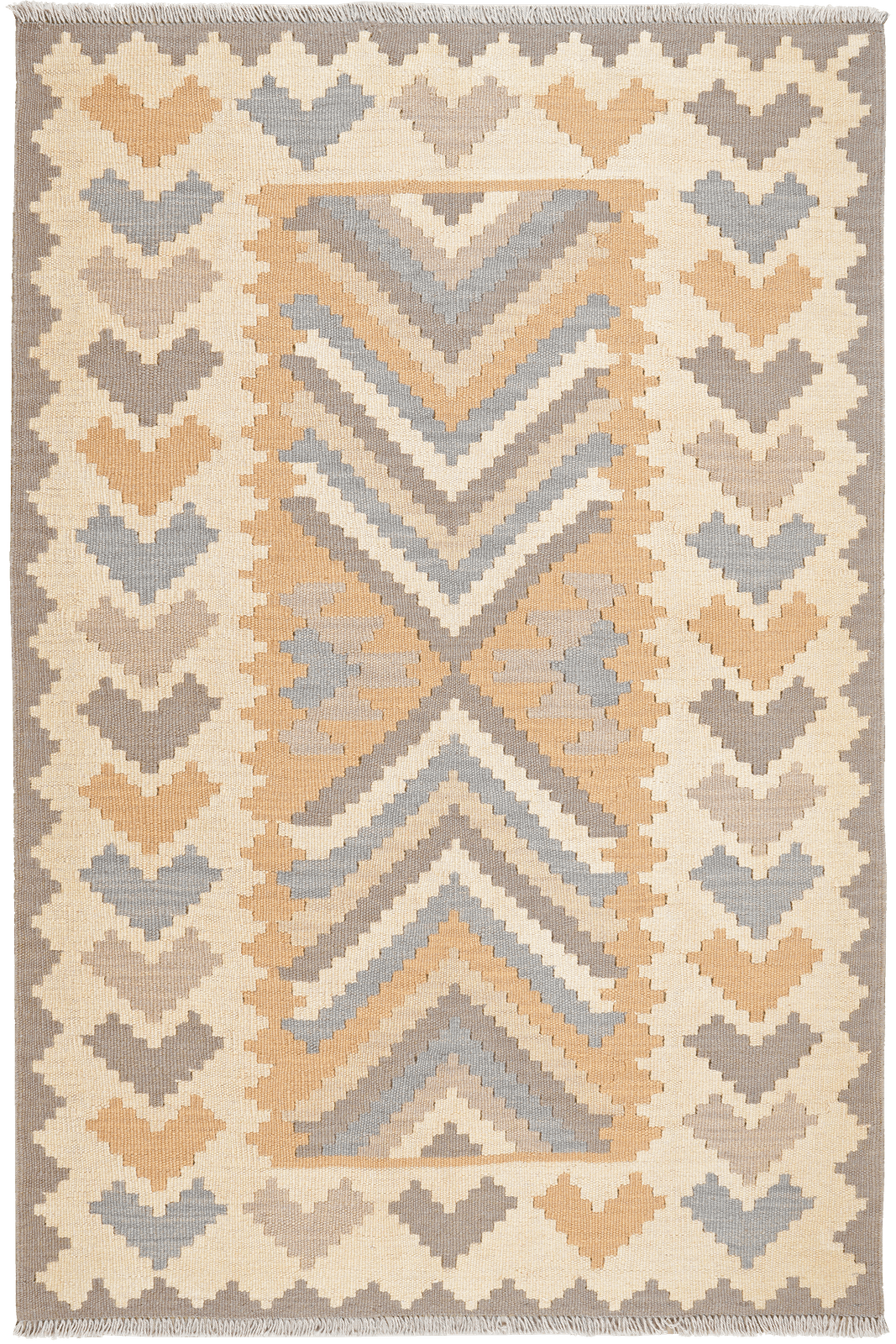 Kelim Gashgai — Handmade, 116x174 cm, Yellow, 100% Virgin Wool | Main view