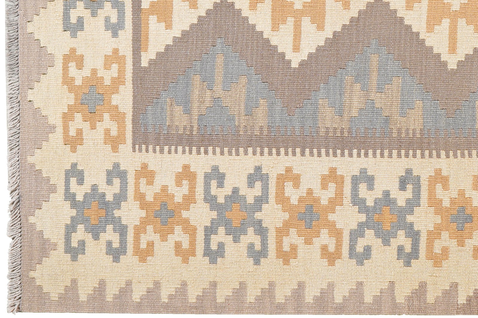 Kelim Gashgai — Handmade, 124x179 cm, Grey, 100% Virgin Wool | View 3