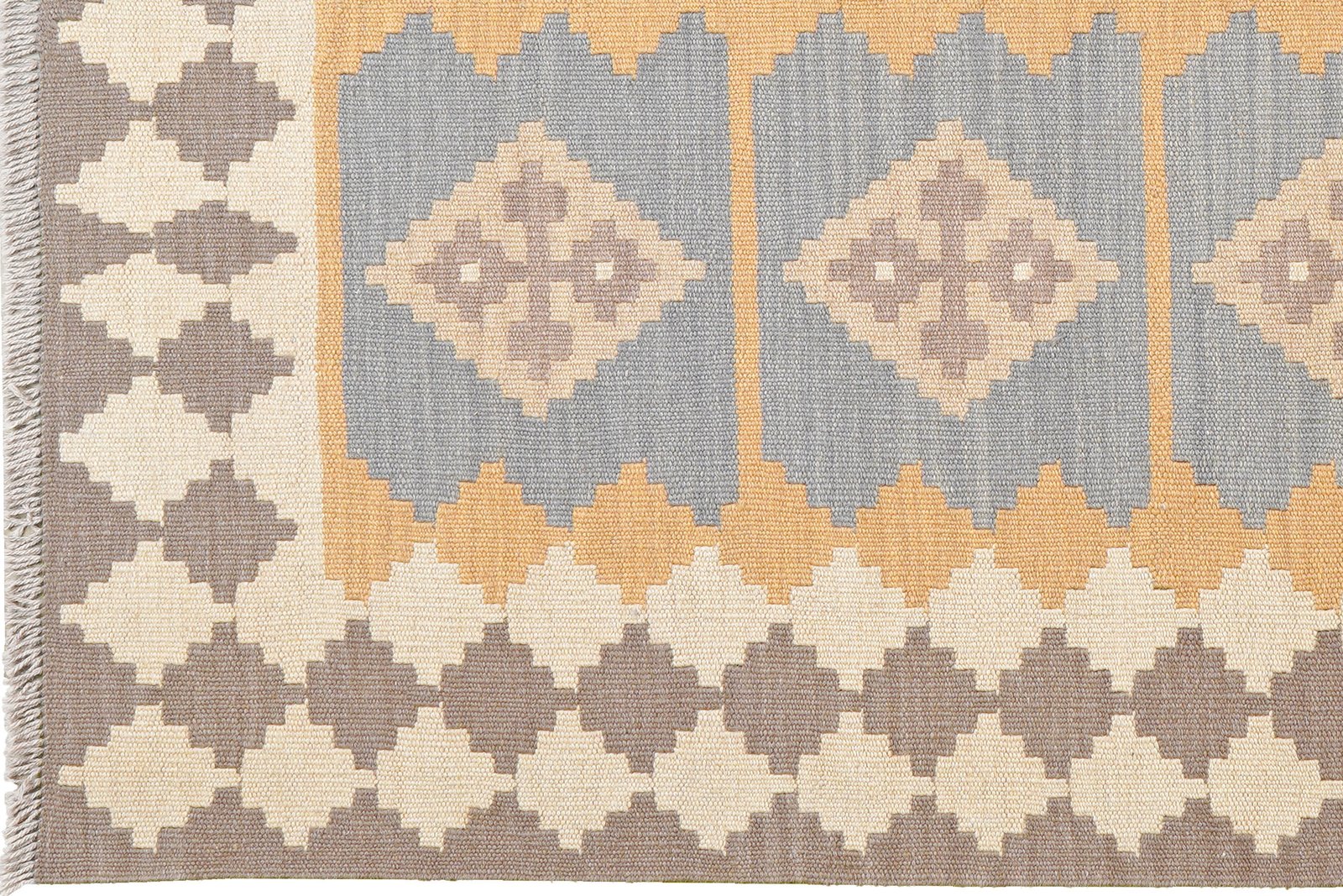 Kelim Gashgai — Handmade, 119x180 cm, Yellow, 100% Virgin Wool | View 3