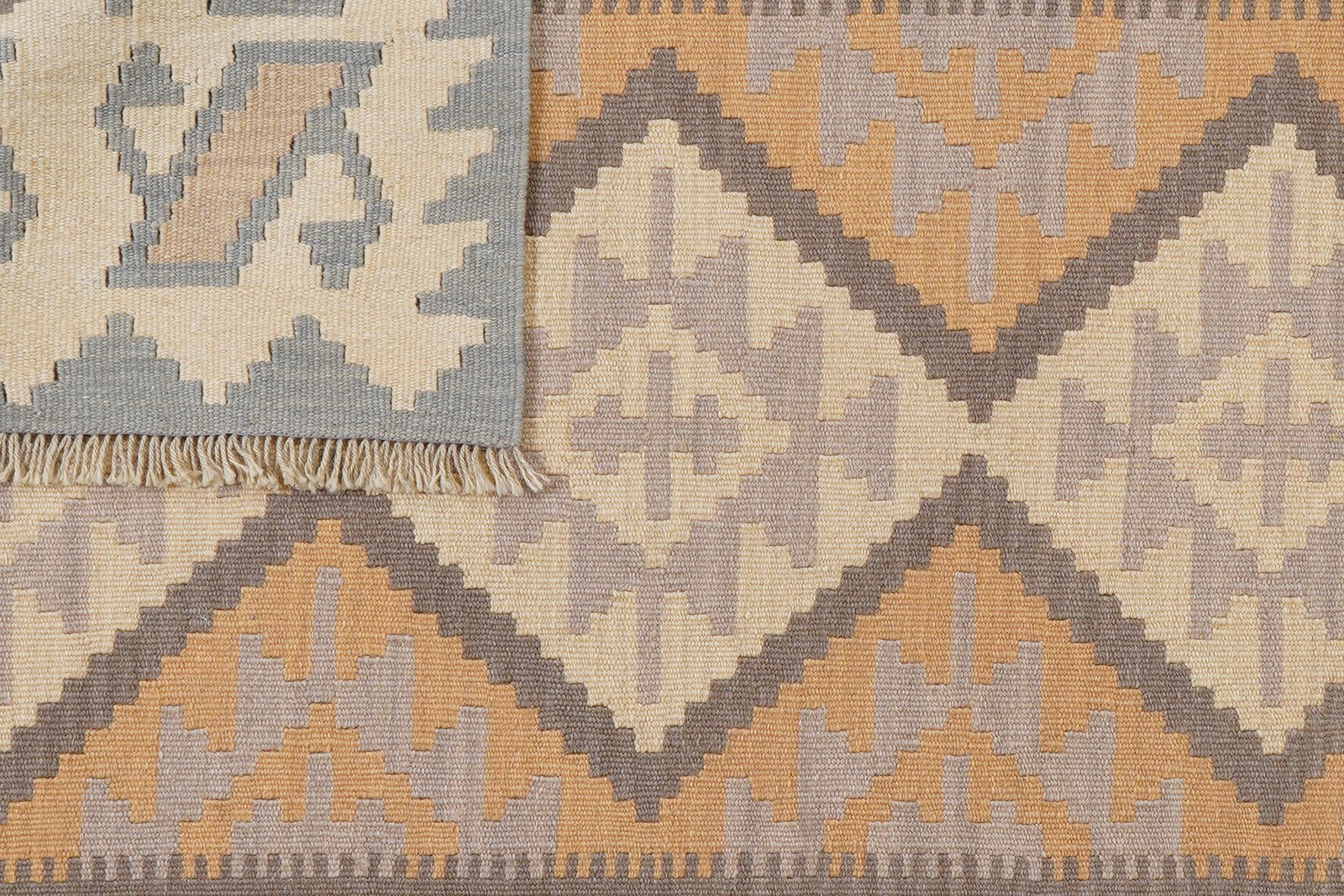 Kelim Gashgai — Handmade, 125x179 cm, Grey, 100% Virgin Wool | View 6