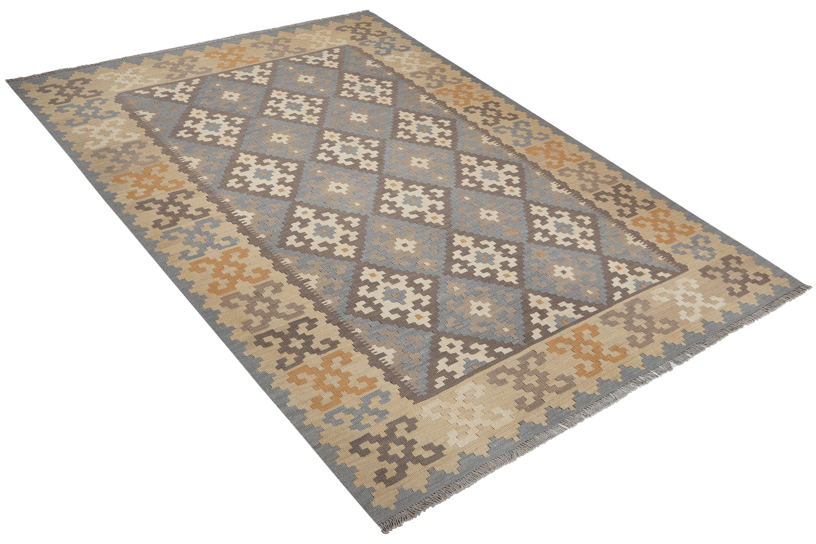 Kelim Gashgai — Handmade, 175x247 cm, Grey, 100% Virgin Wool | View 4