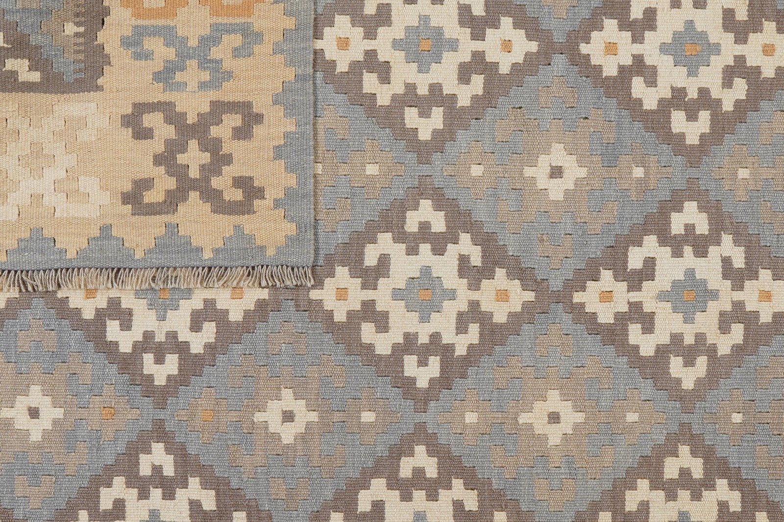 Kelim Gashgai — Handmade, 175x247 cm, Grey, 100% Virgin Wool | View 6