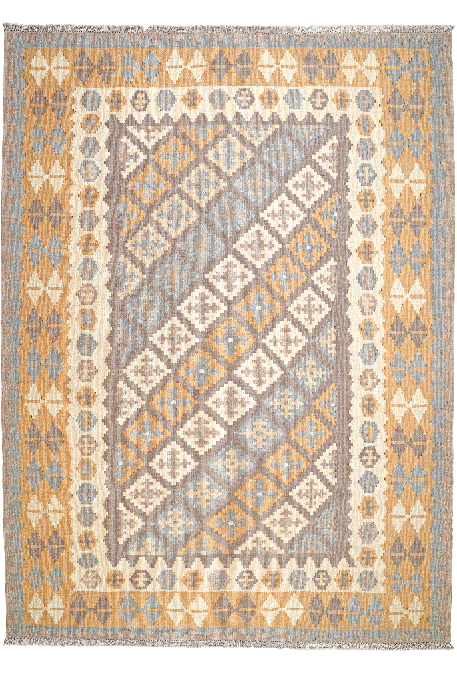 Ke.Gashgai T — Handgefertigt, 239x175 cm, Bunt, 100% Virgin Wool | Main view