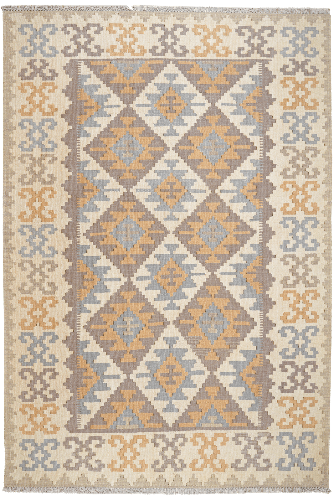 Kelim Gashgai — Handmade, 172x248 cm, Grey, 100% Virgin Wool | Main view