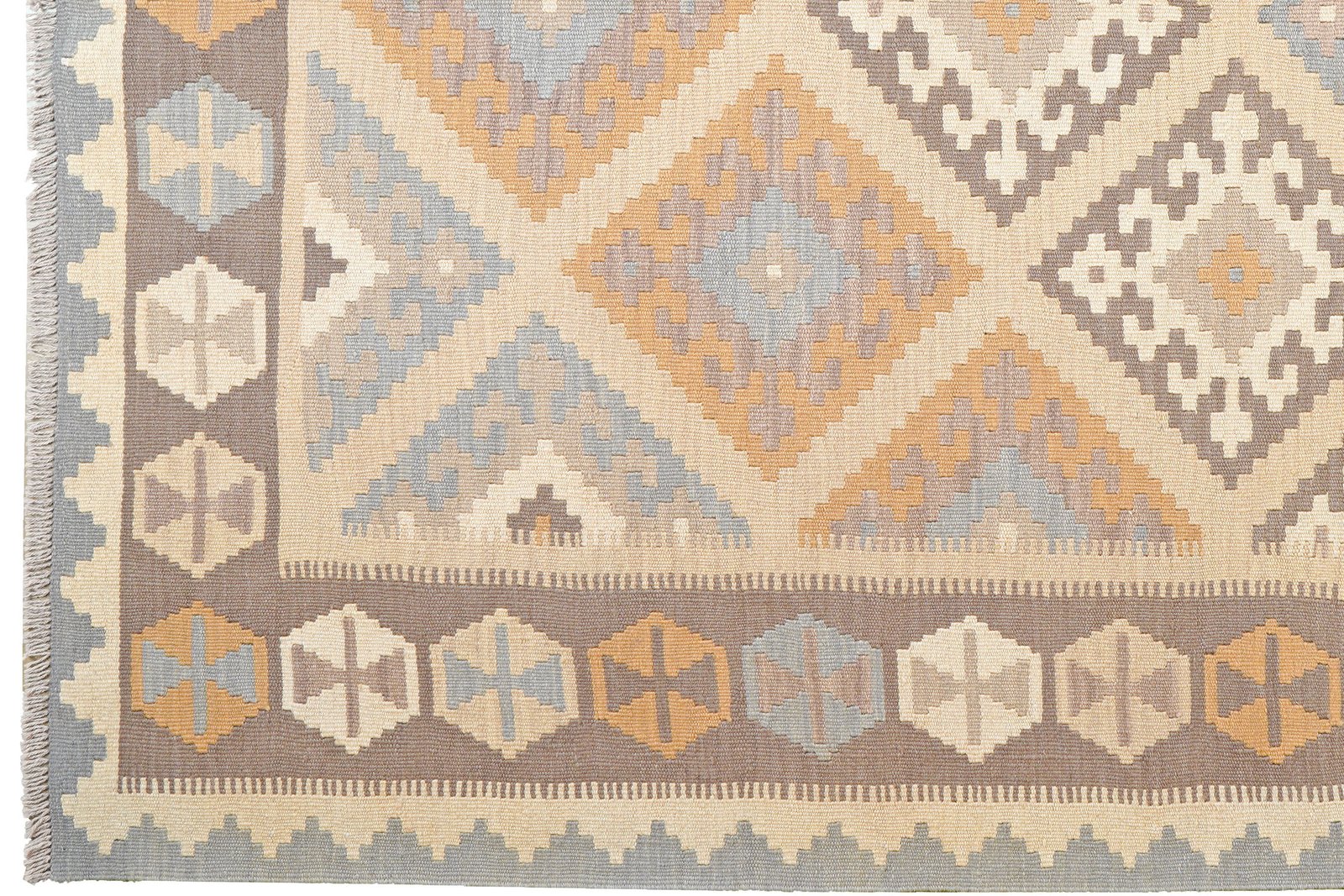 Kelim Gashgai — Handmade, 176x242 cm, Beige, 100% Virgin Wool | View 3