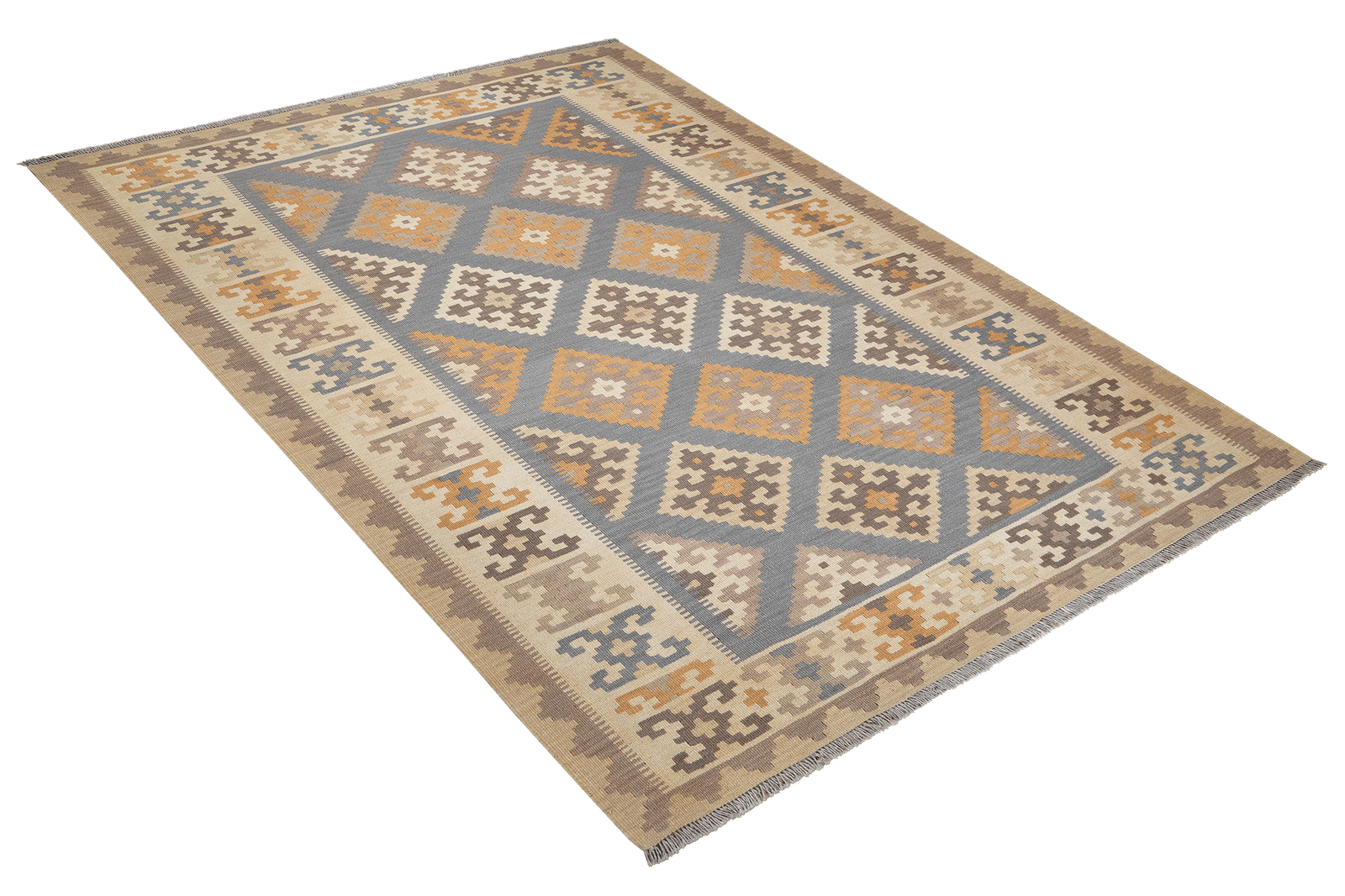 Kelim Gashgai — Handmade, 178x250 cm, Grey, 100% Virgin Wool | View 4