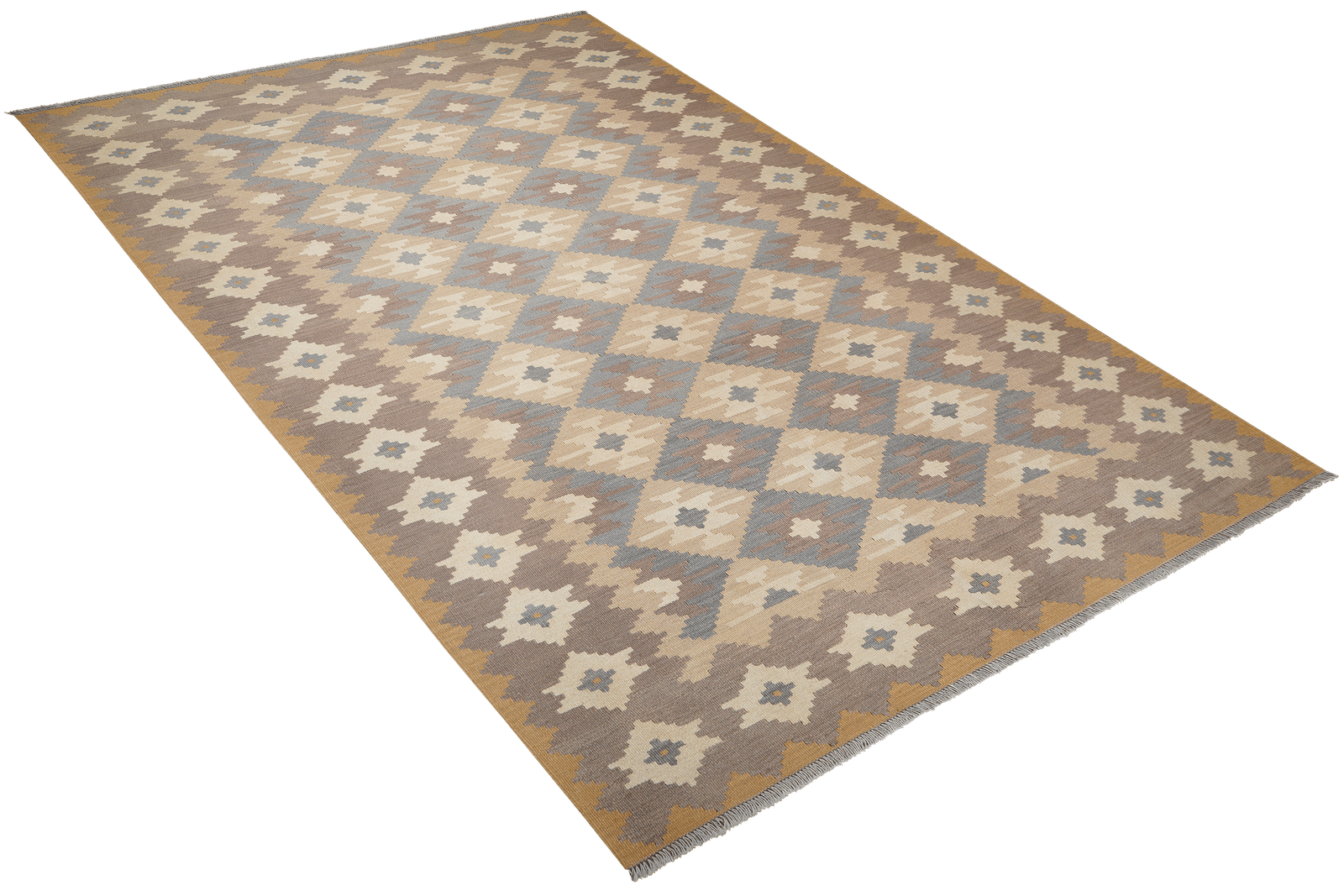 Kelim Gashgai — Handmade, 203x295 cm, Beige, 100% Virgin Wool | View 4
