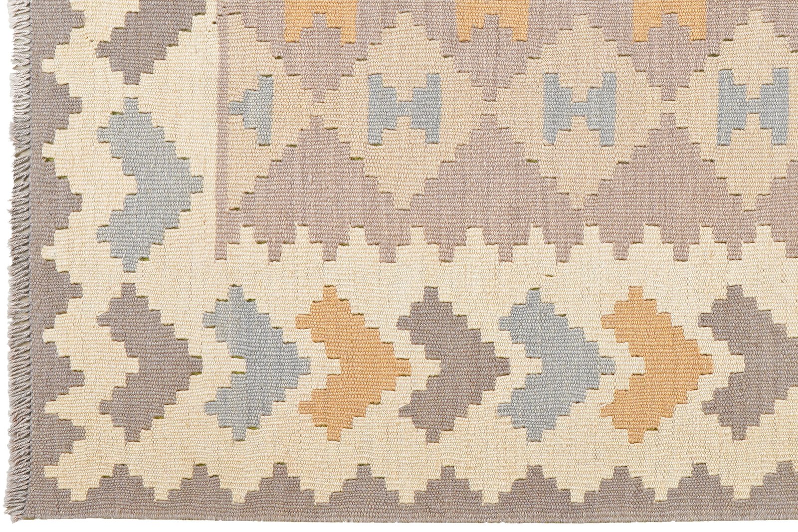 Kelim Gashgai — Handmade, 116x168 cm, Grey, 100% Virgin Wool | View 3