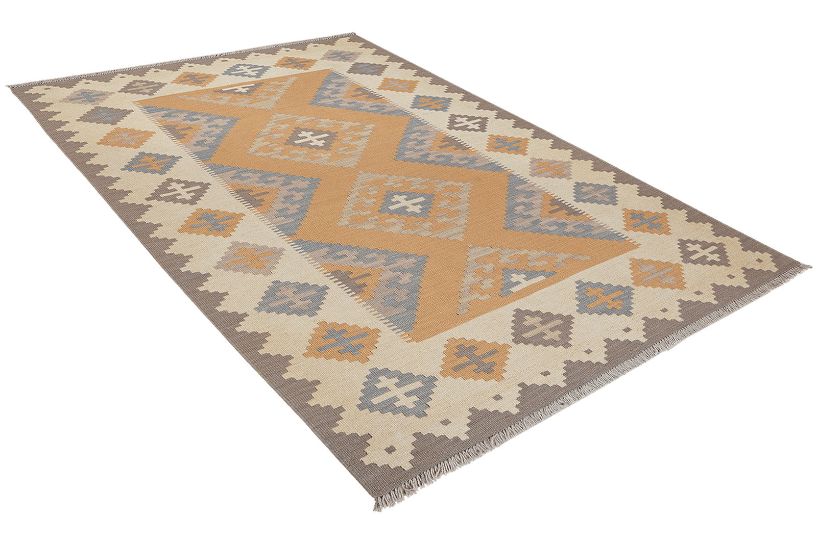 Kelim Gashgai — Handmade, 123x183 cm, Yellow, 100% Virgin Wool | View 4