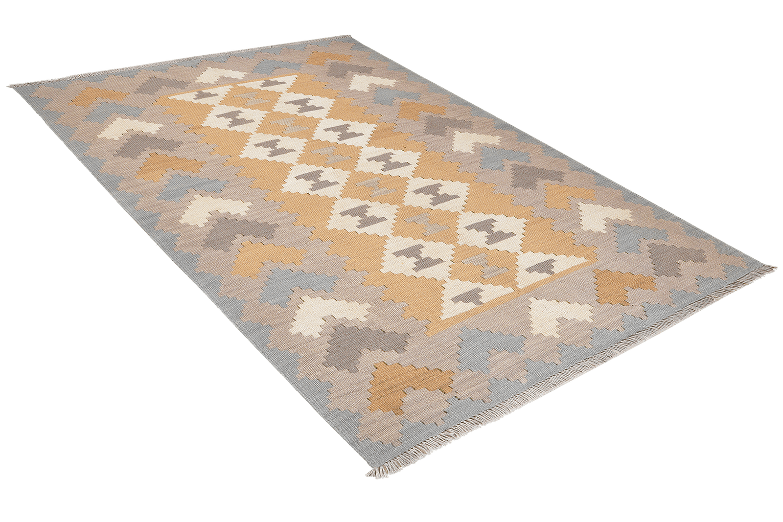 Kelim Gashgai — Handmade, 118x170 cm, Yellow, 100% Virgin Wool | View 4
