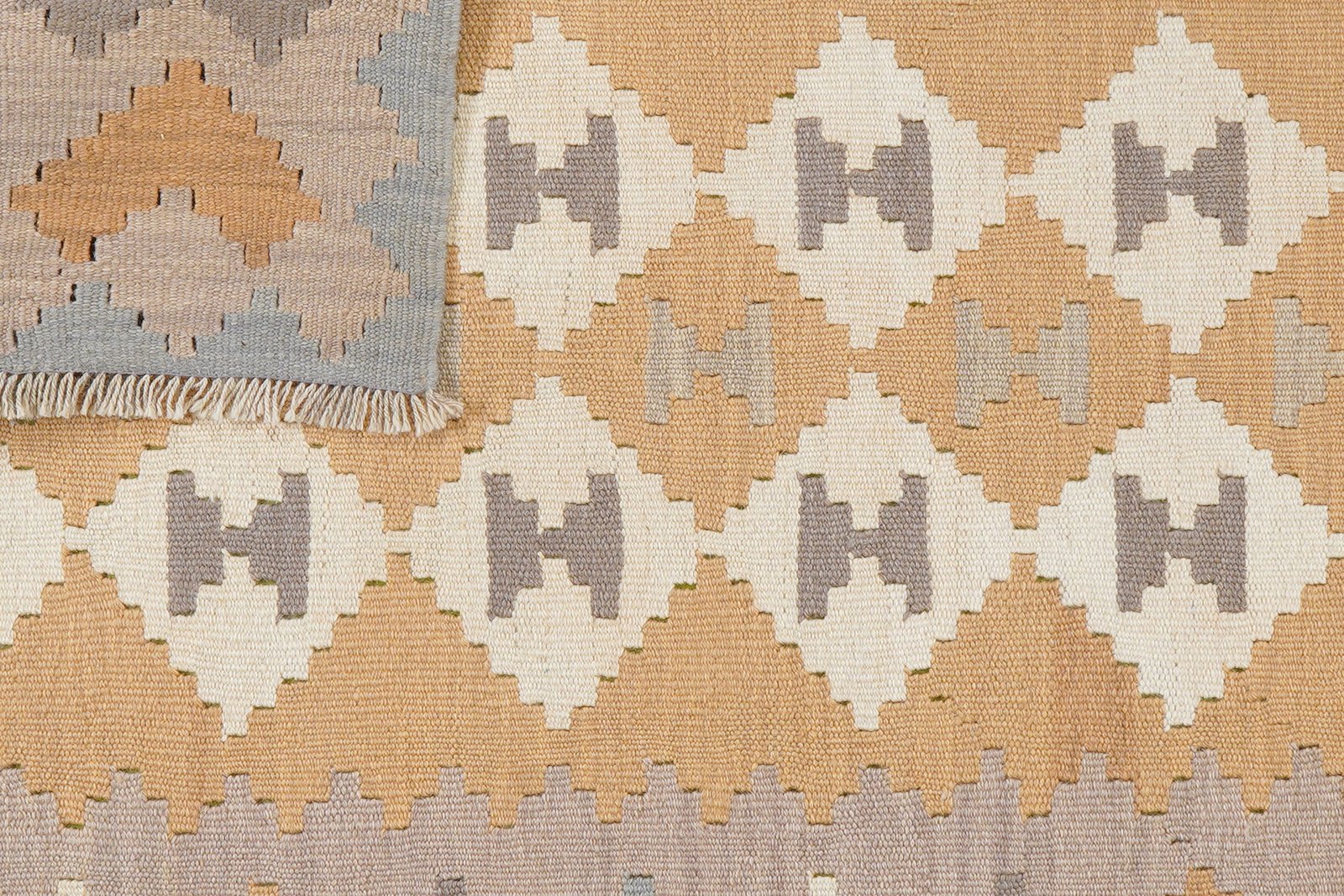 Kelim Gashgai — Handmade, 118x170 cm, Yellow, 100% Virgin Wool | View 6