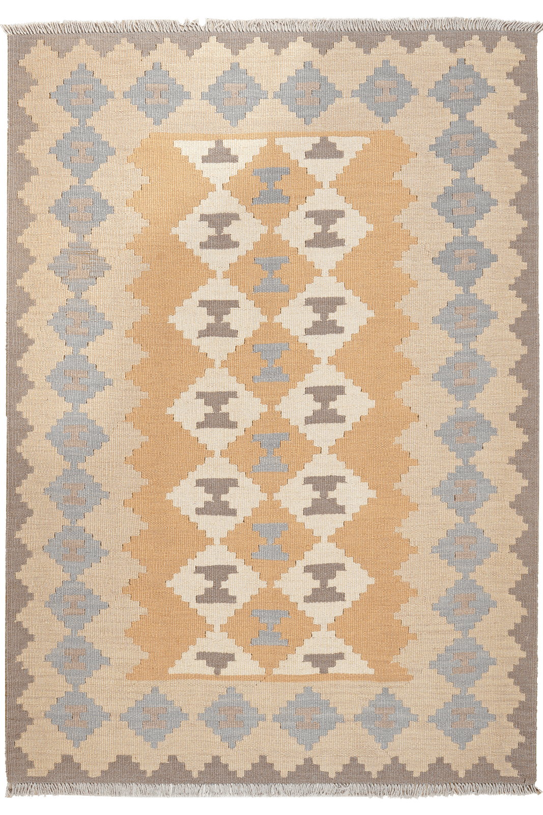 Kelim Gashgai — Handmade, 117x171 cm, Yellow, 100% Virgin Wool | Main view