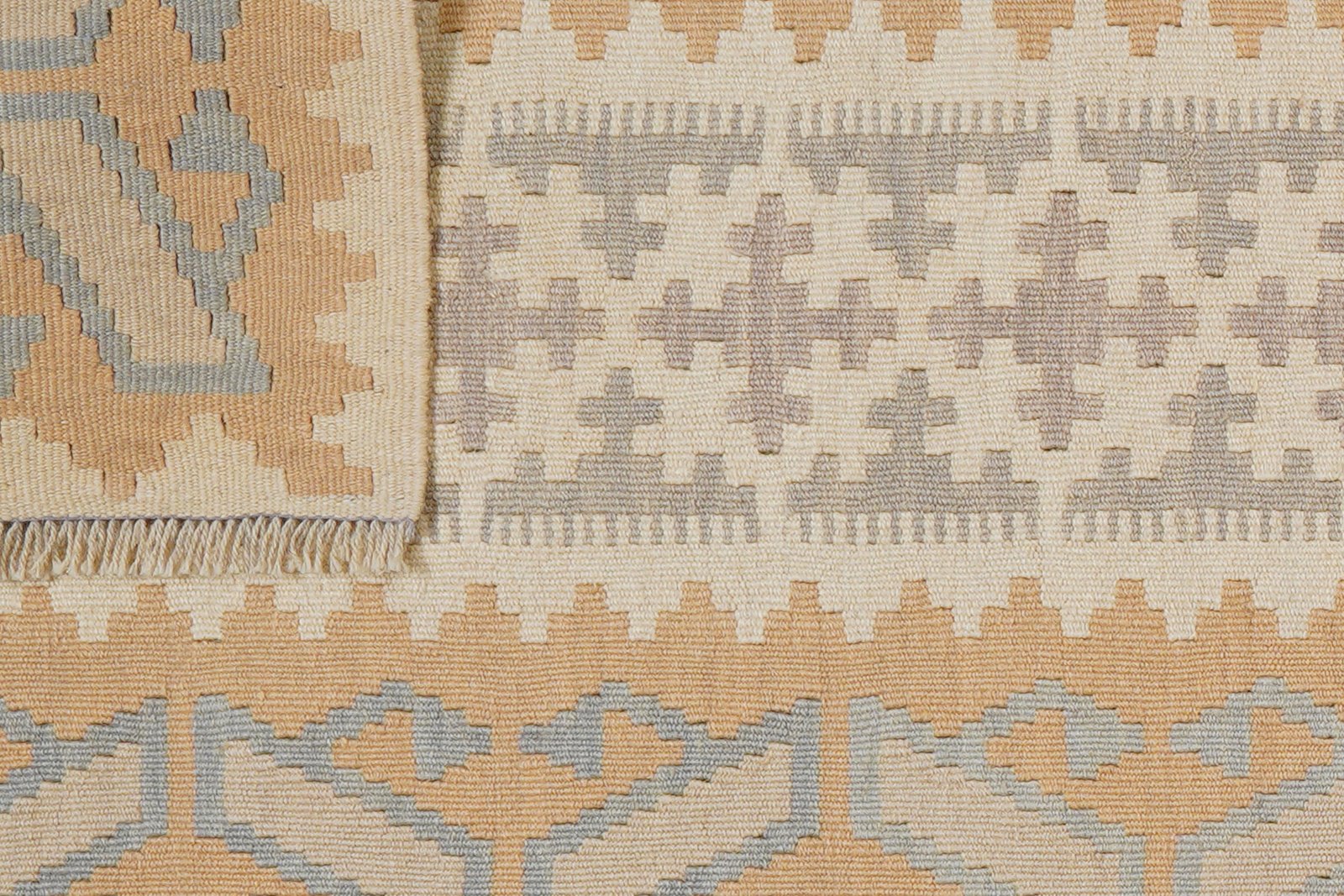 Kelim Gashgai — Handmade, 79x287 cm, Beige, 100% Virgin Wool | View 6