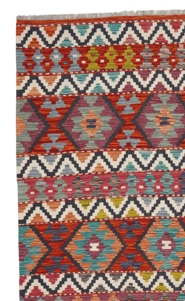 Kelim — Handmade, 198x303 cm, Multicolor, 100% Virgin Wool | View 3