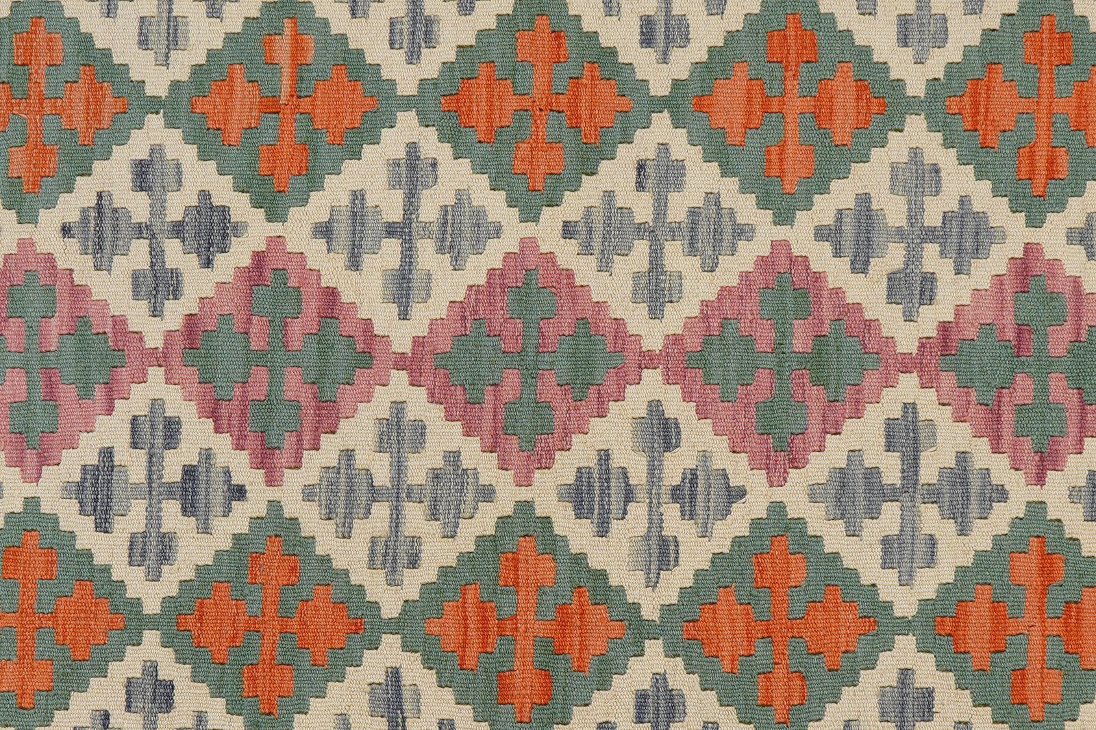 Kelim Gashgai — Handmade, 127x181 cm, Beige, 100% Virgin Wool | View 5