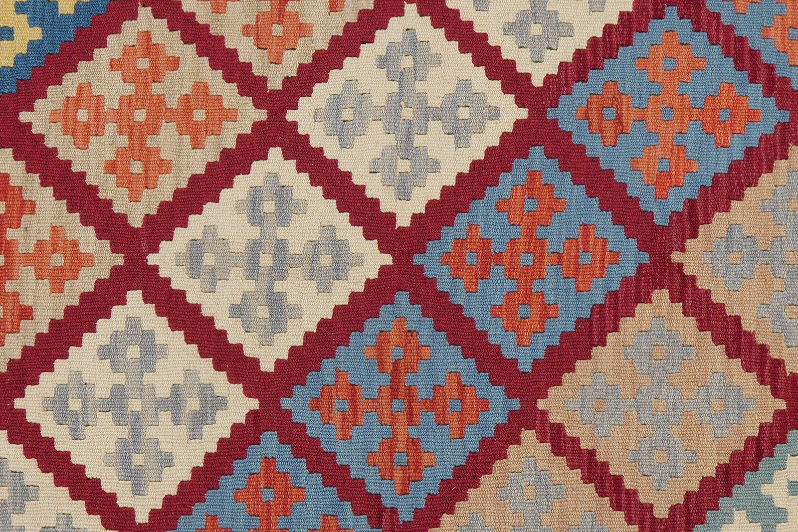 Kelim Gashgai — Handmade, 121x172 cm, Red, 100% Virgin Wool | View 5