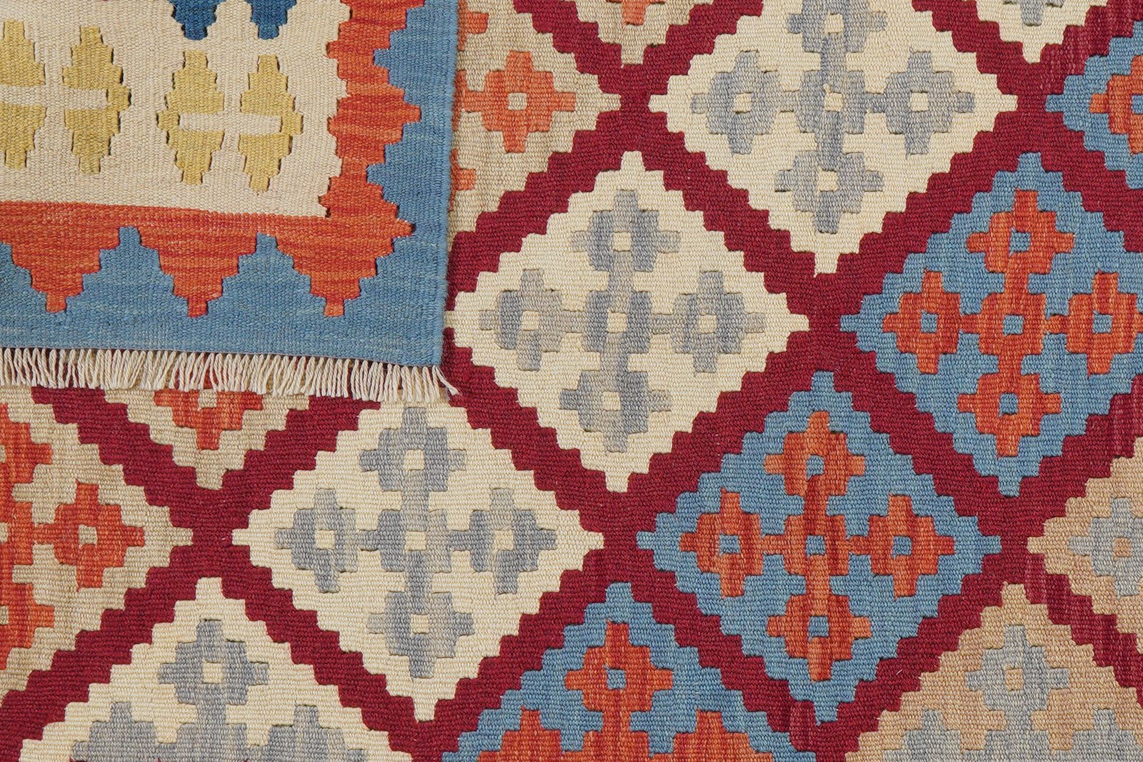 Kelim Gashgai — Handmade, 121x172 cm, Red, 100% Virgin Wool | View 6