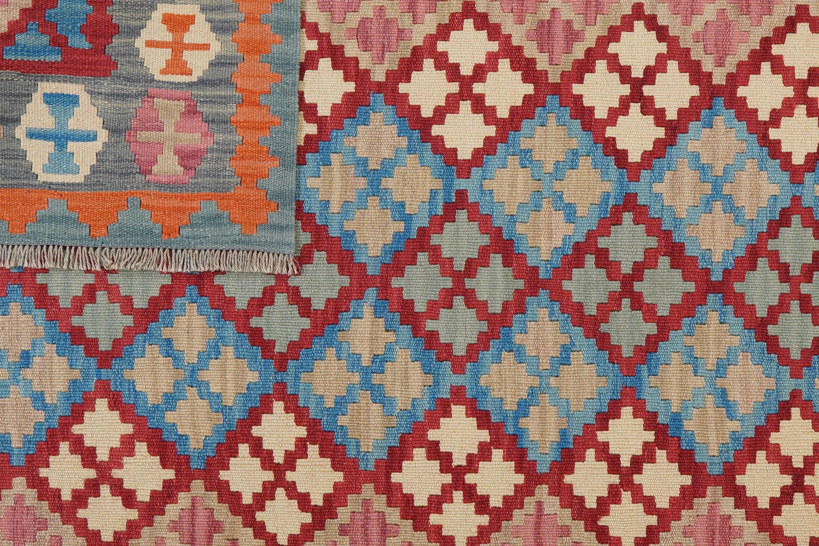 Kelim Gashgai — Handmade, 159x206 cm, Red, 100% Virgin Wool | View 6