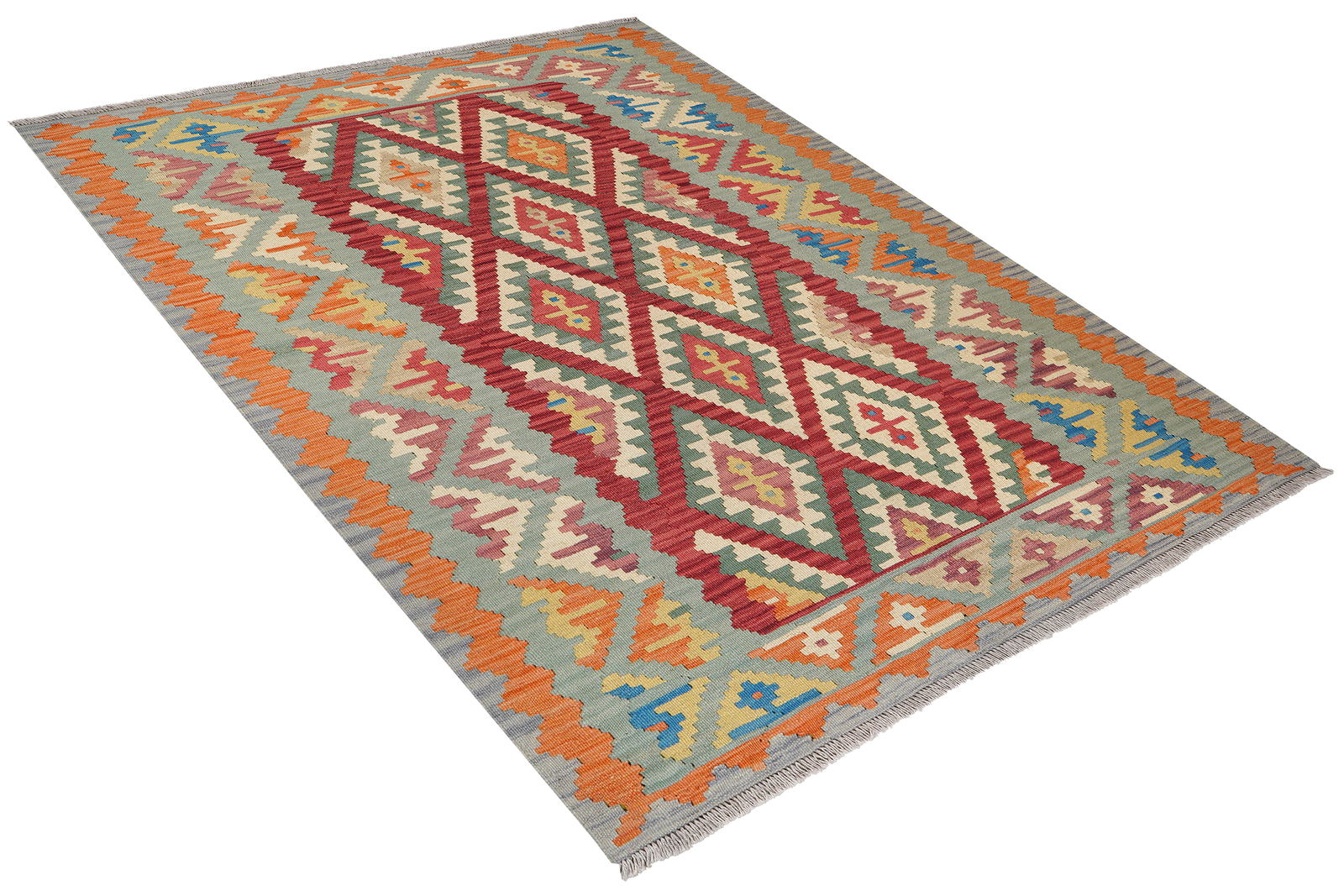 Kelim Gashgai — Handgefertigt, 197x158 cm, Beige, 100% Virgin Wool | View 5